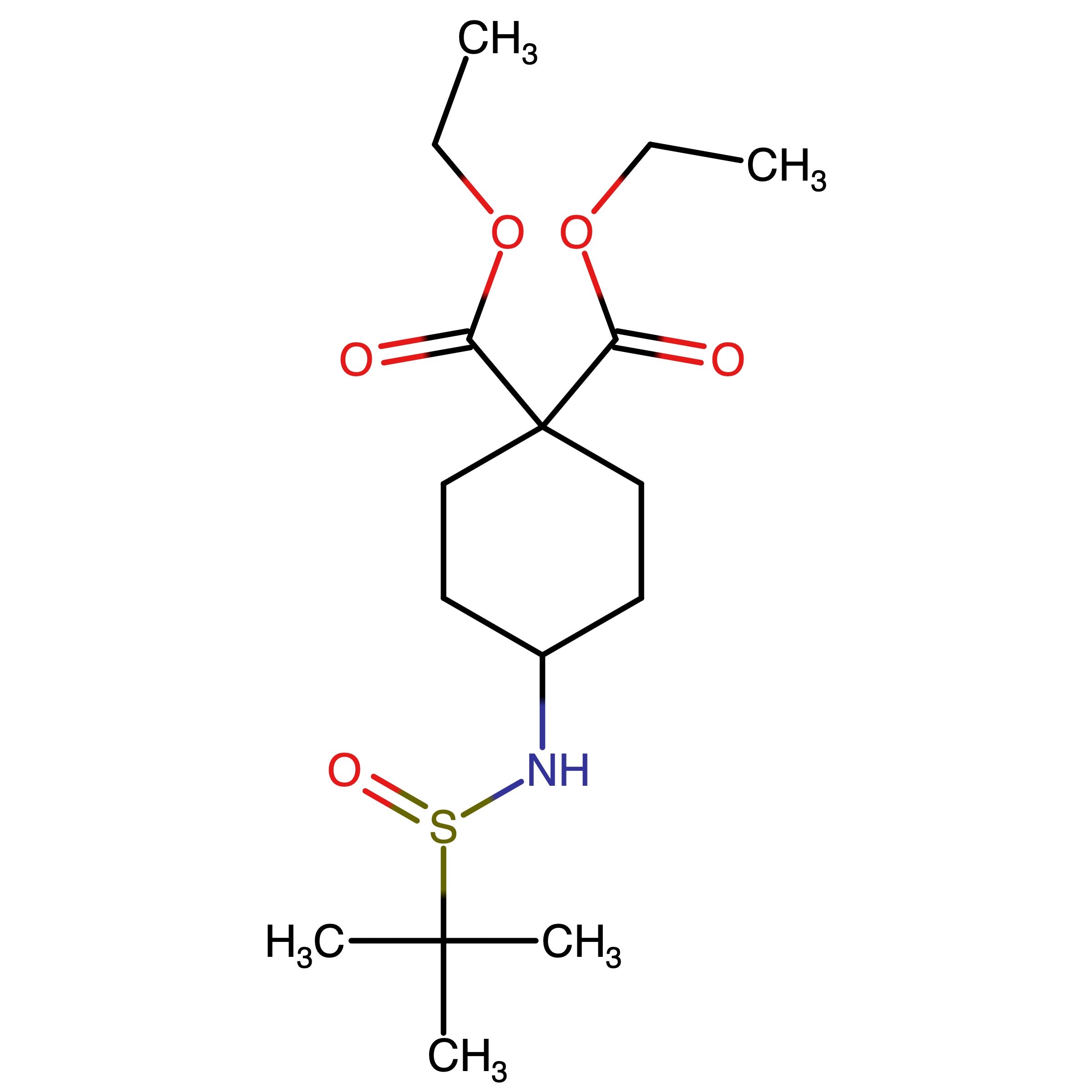 CAS RN 2752351-27-0 | Diethyl 4_((tert_butylsulfinyl)amino)cyclohexane_1,1_dicarboxylate