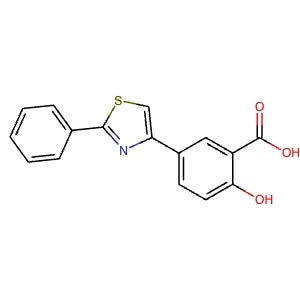 28018-65-7 | 2-hydroxy-5-(2-phenylthiazol-4-yl)benzoic acid - Hoffman Fine Chemicals