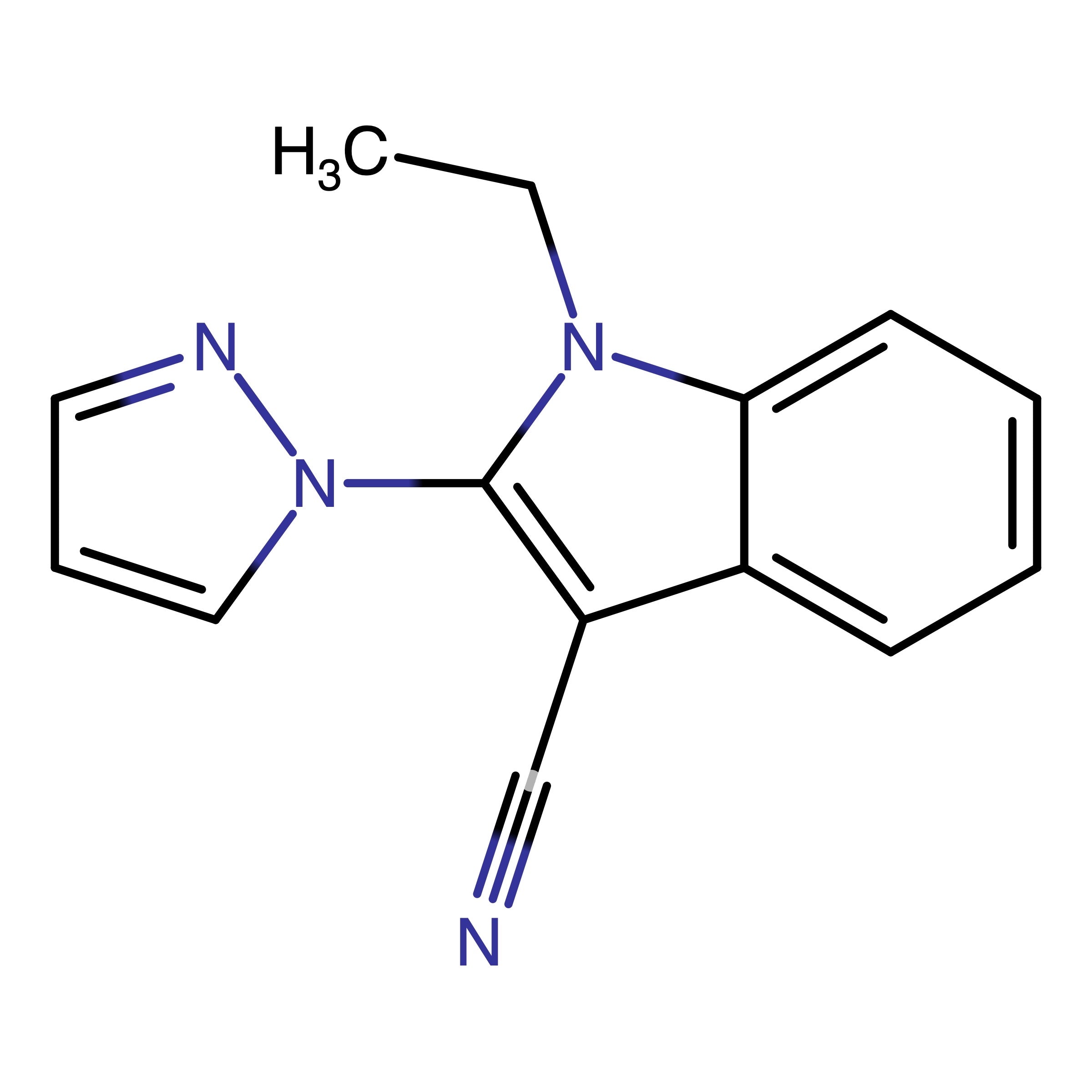 CAS RN 2831497-50-6 | 1_Ethyl_2_(1H_pyrazol_1_yl)_1H_indole_3_carbonitrile