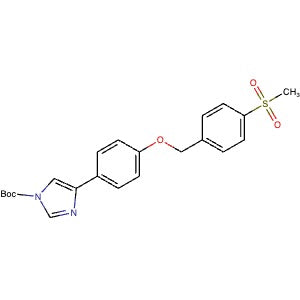 2907705-89-7 | tert-Butyl 4-(4-((4-(methylsulfonyl)benzyl)oxy)phenyl)-1H-imidazole-1-carboxylate - Hoffman Fine Chemicals