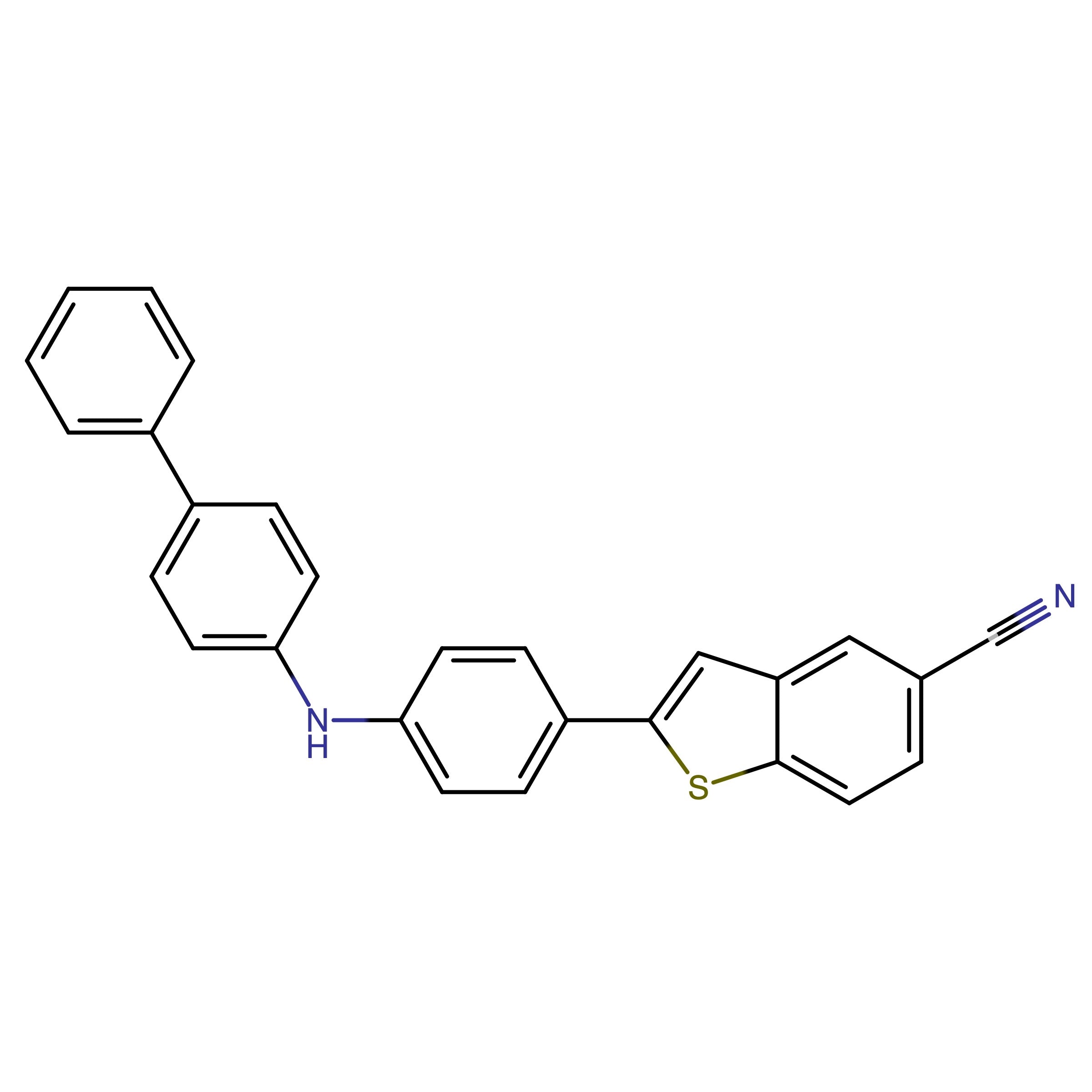 CAS RN 2910747-56-5 | (2-( N-(4-Phenylphenyl)amine)-1-benzothiophene-5-carbonitrile)