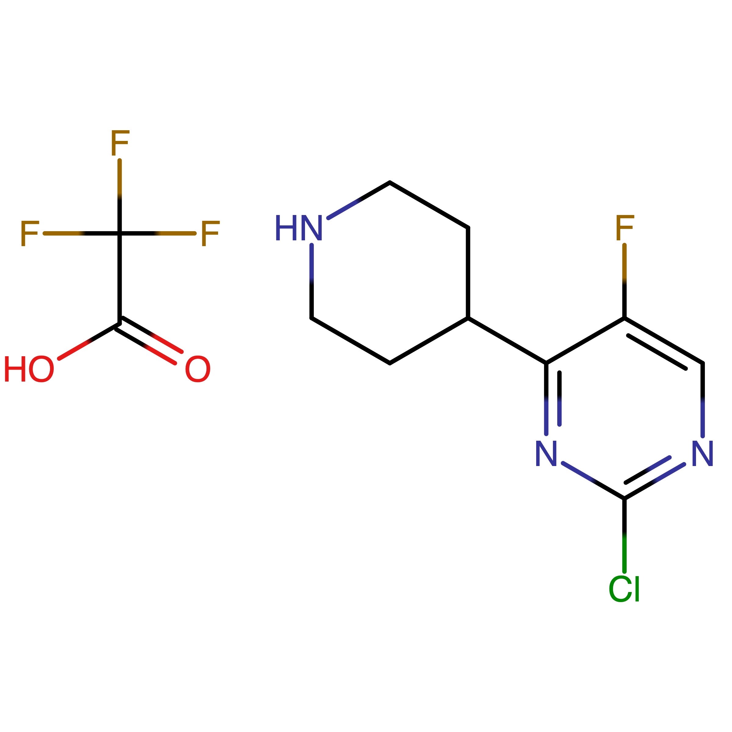 CAS RN 3010971-20-4 | 2-Chloro-5-fluoro-4-(piperidin-4-yl)pyrimidine (TFA salt)
