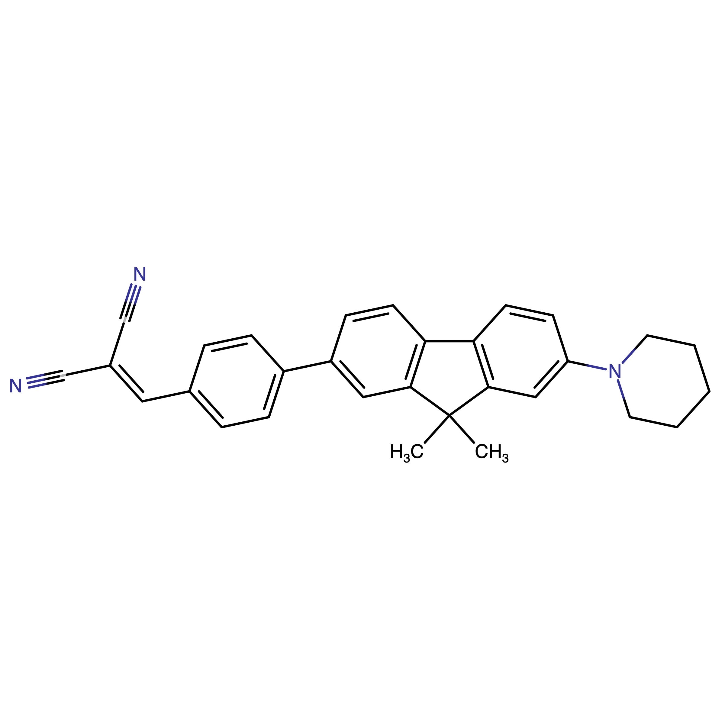 CAS RN 3079709-29-5 | 2-(4-(9,9-Dimethyl-7-(piperidin-1-yl)-9H-fluoren-2-yl)benzylidene)malononitrile