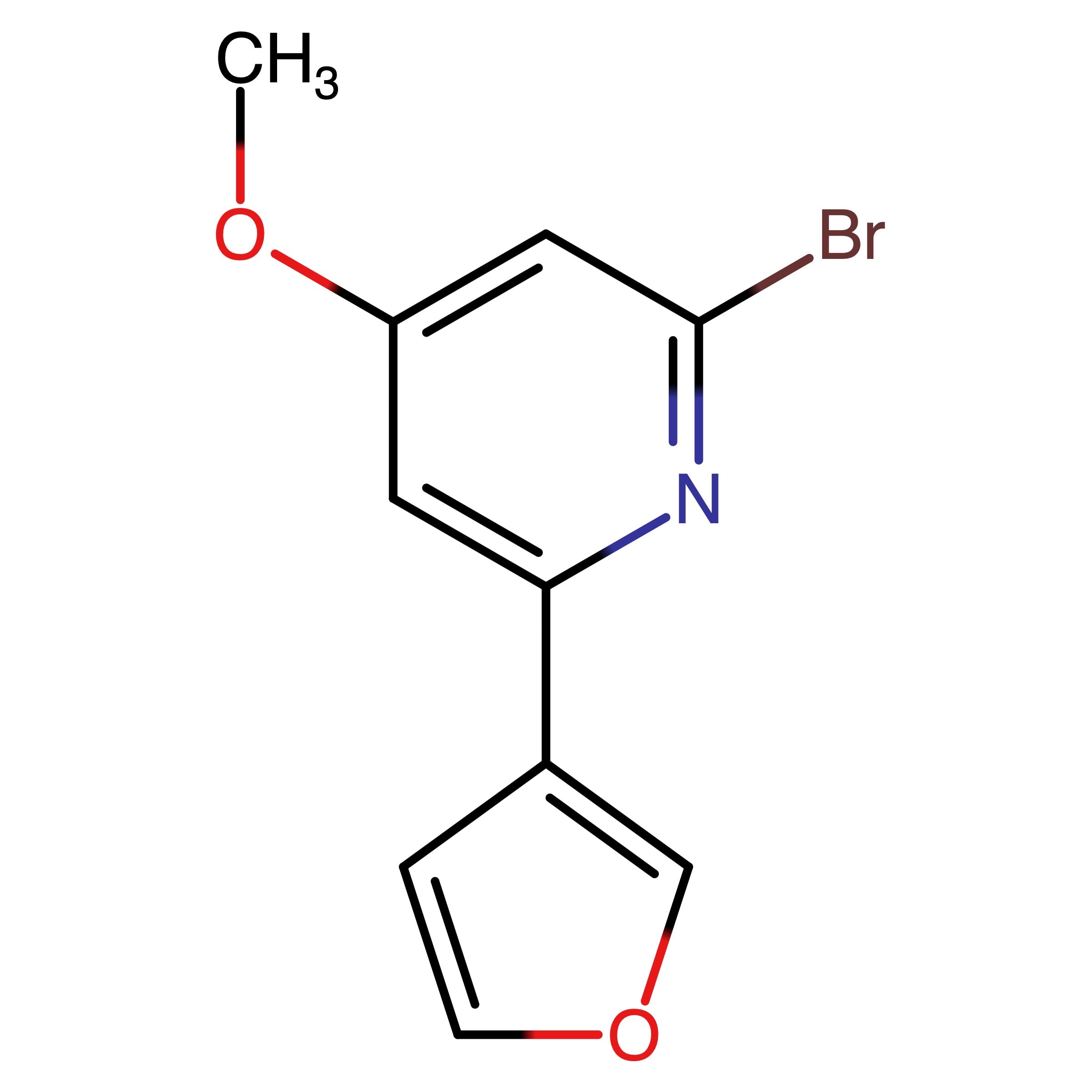 CAS RN 3093640-56-0 | 2?Bromo?6?(furan?3?yl)?4?methoxypyridine 