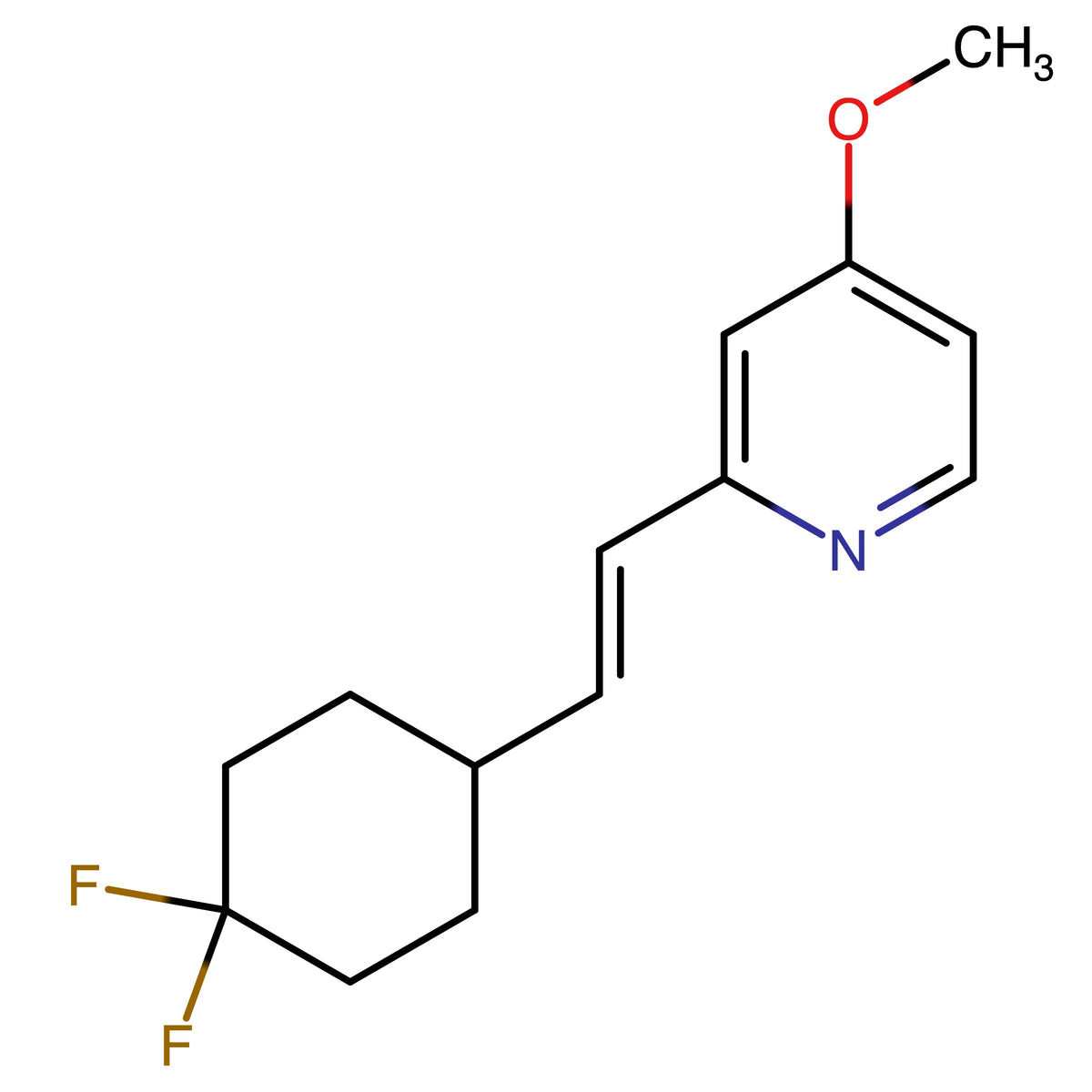 CAS RN 3121594-08-6 | (E)_2_(2_(4,4_Difluorocyclohexyl)vinyl)_4_methoxypyridine