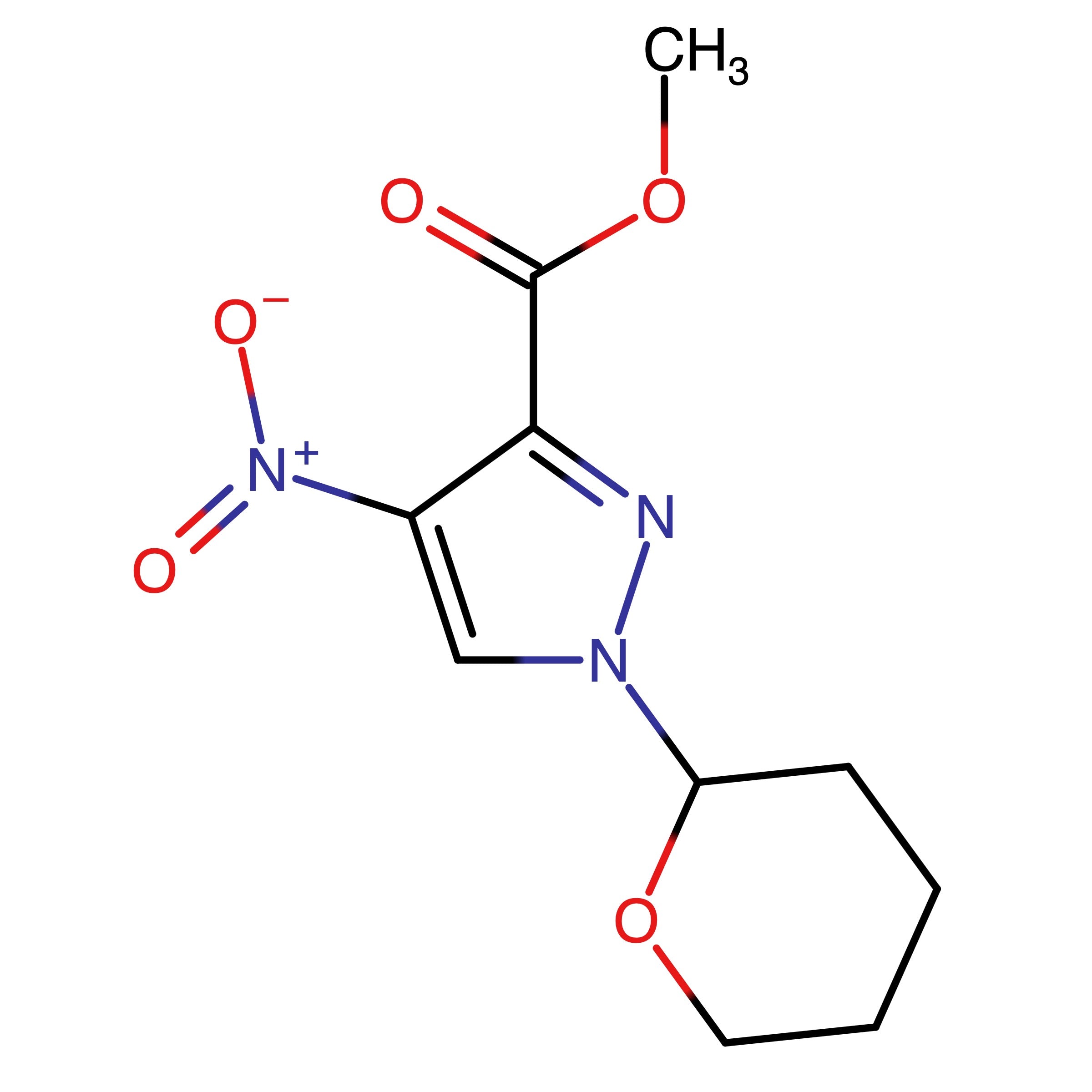 CAS RN 518990-77-7 | Name: Methyl 4-nitro-1-(tetrahydro-2H-pyran-2-yl)-1H-pyrazole-3-carboxylate