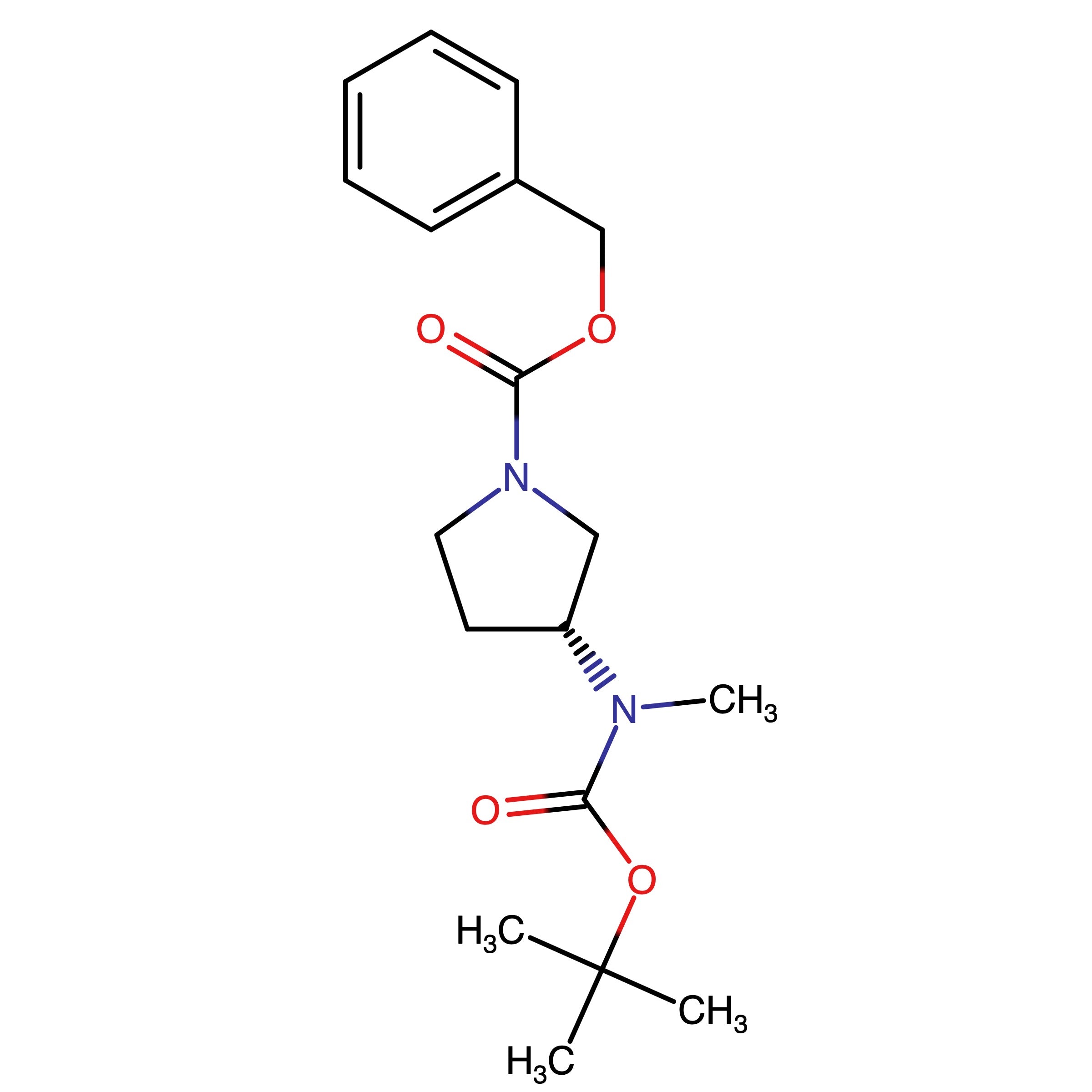 CAS RN 638217-49-9 | (R)-Benzyl 3-((tert-butoxycarbonyl)(methyl)amino)pyrrolidine-1-carboxylate | MFCD26960649