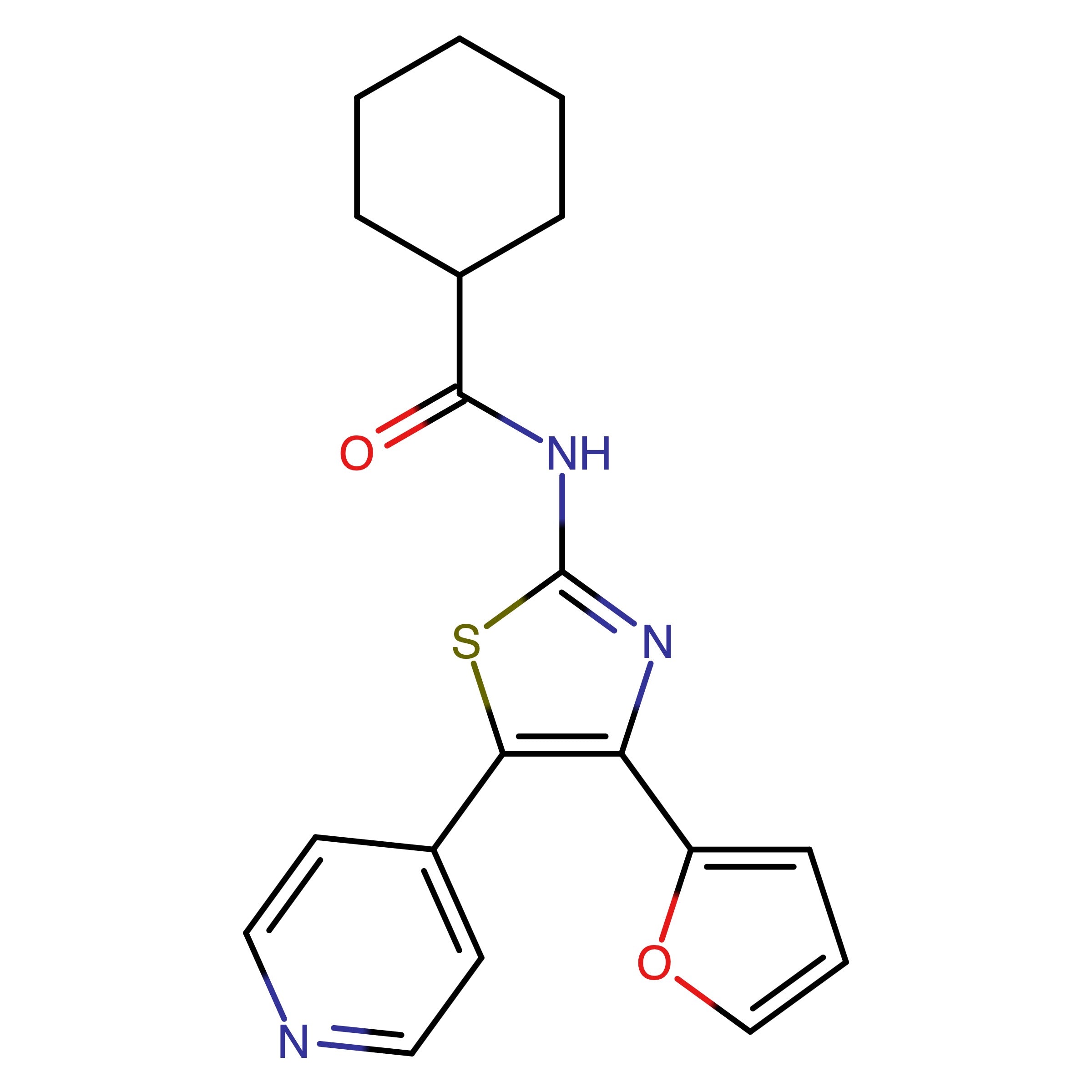 CAS RN 858974-19-3 | Name: N-[4-(2-Furyl)-5-(4-pyridyl)thiazol-2-yl]cyclohexanecarboxamide
