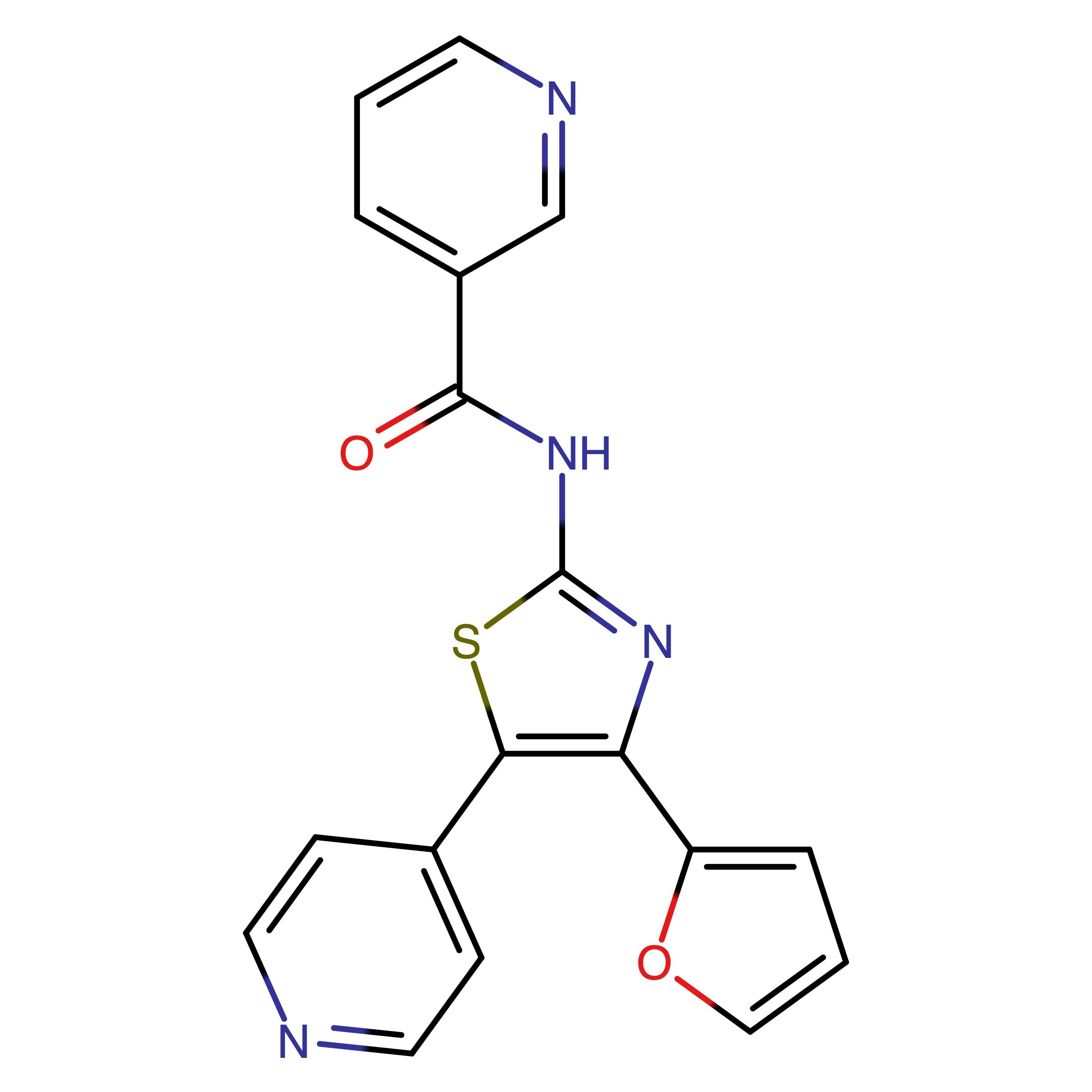 CAS RN 858974-20-6 | Name: N-[4-(2-Furyl)-5-(4-pyridyl)thiazol-2-yl]pyridine-3-carboxamide