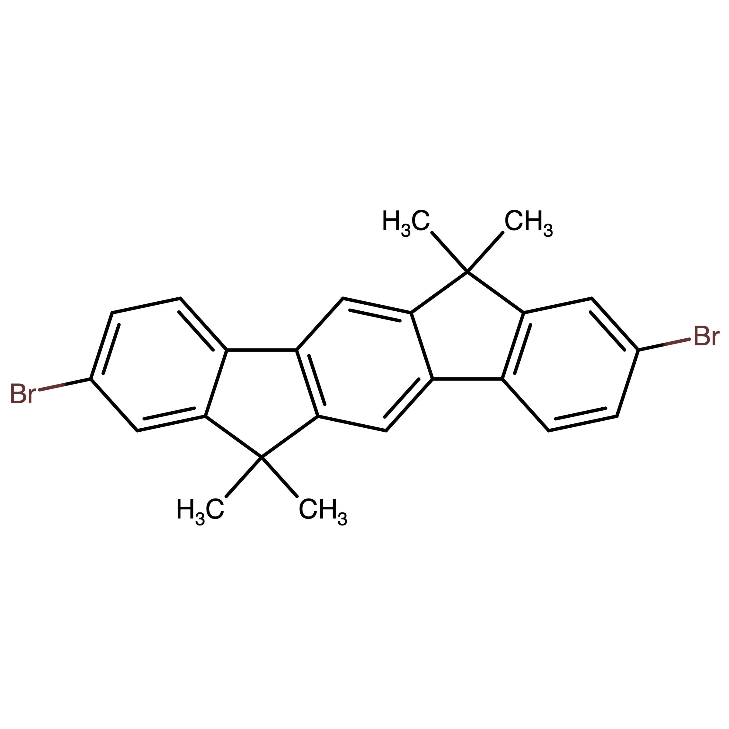 CAS RN 872705-64-1 | 2,8-Dibromo-6,6,12,12-tetramethyl-6,12-dihydroindeno[1,2-b]fluorene