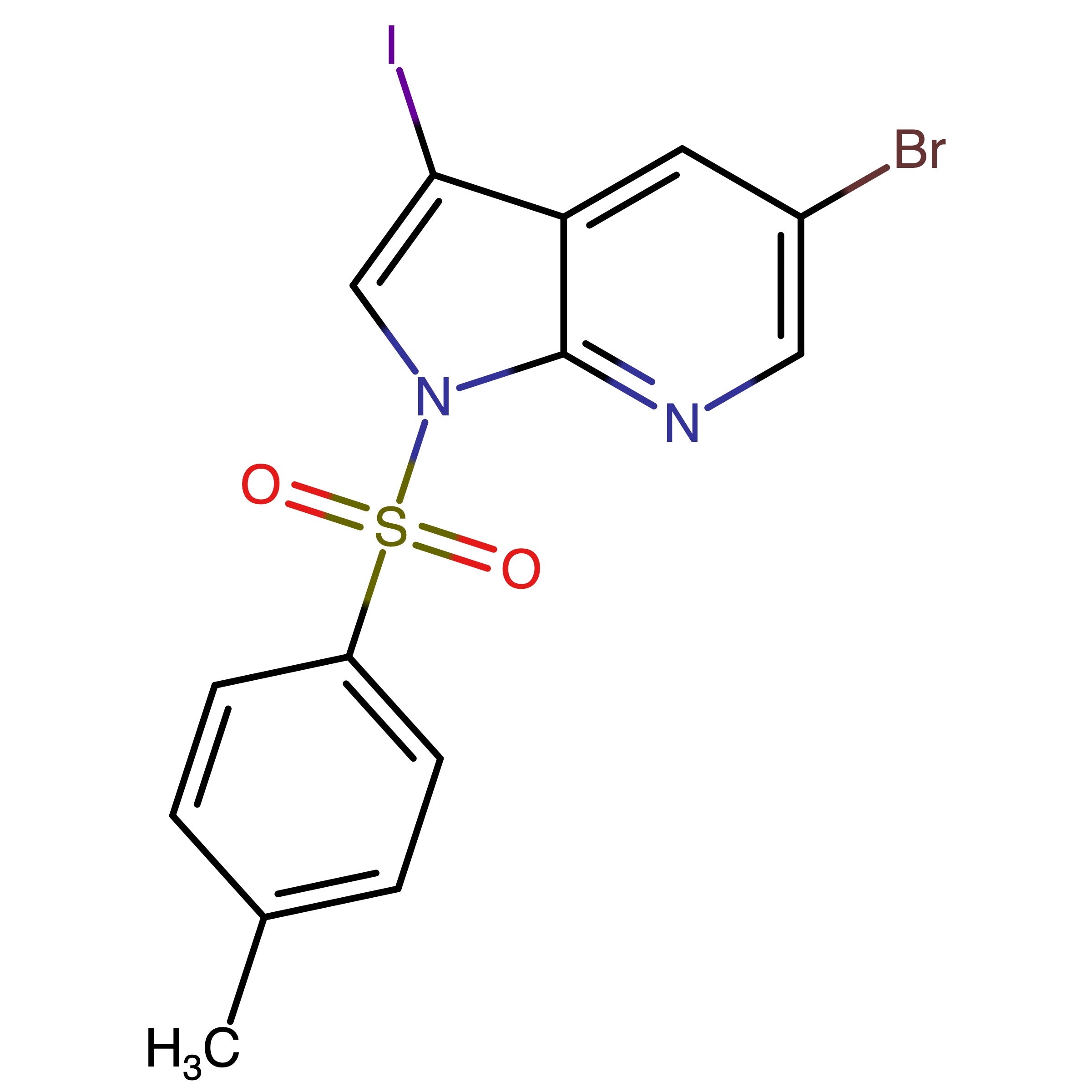 CAS RN 875639-15-9 | 5-Bromo-3-iodo-1-tosyl-1H-pyrrolo[2,3-b]pyridine | MFCD11616451