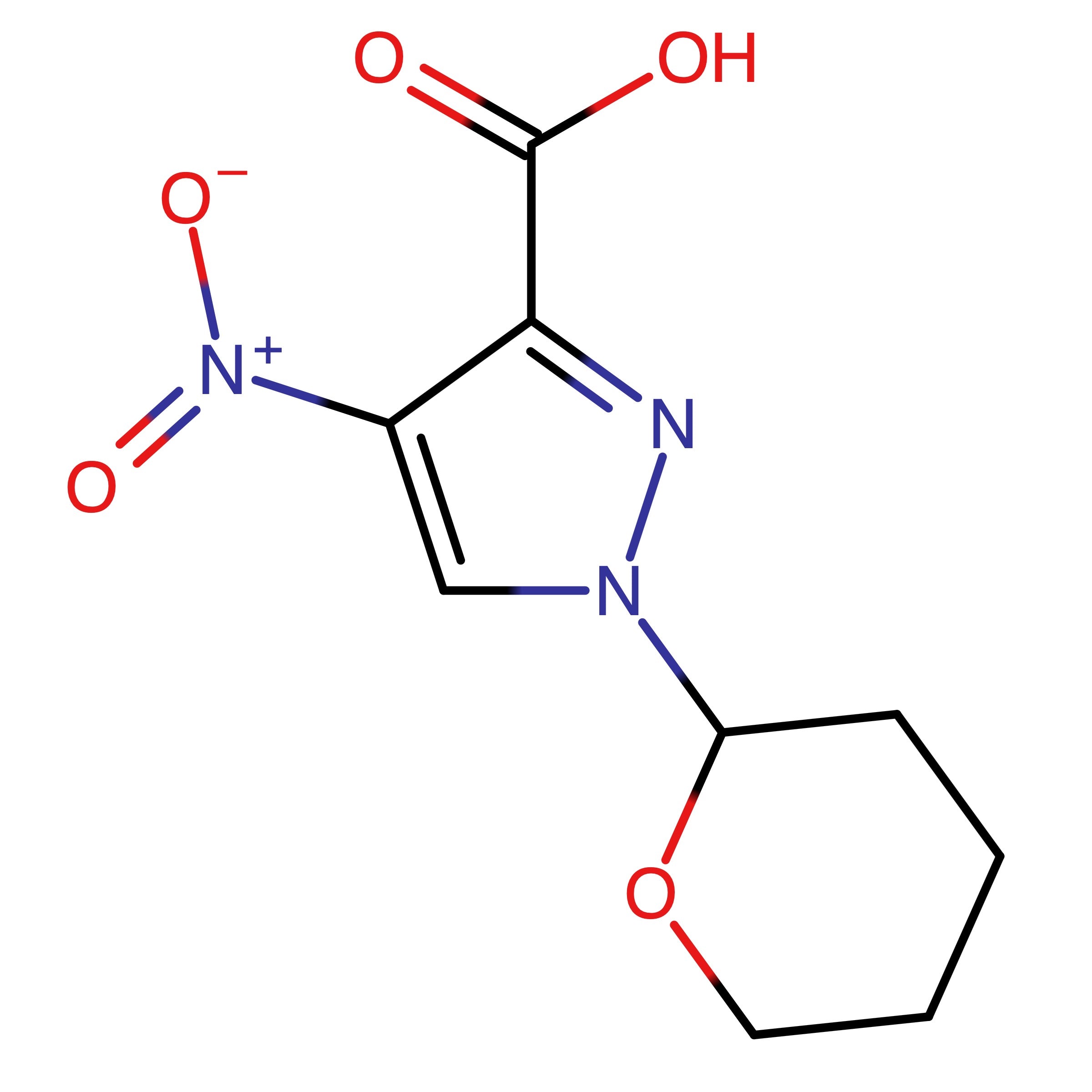 CAS RN 906087-80-7 | Name: 4-Nitro-1-(tetrahydro-2H-pyran-2-yl)-1H-pyrazole-3-carboxylic acid