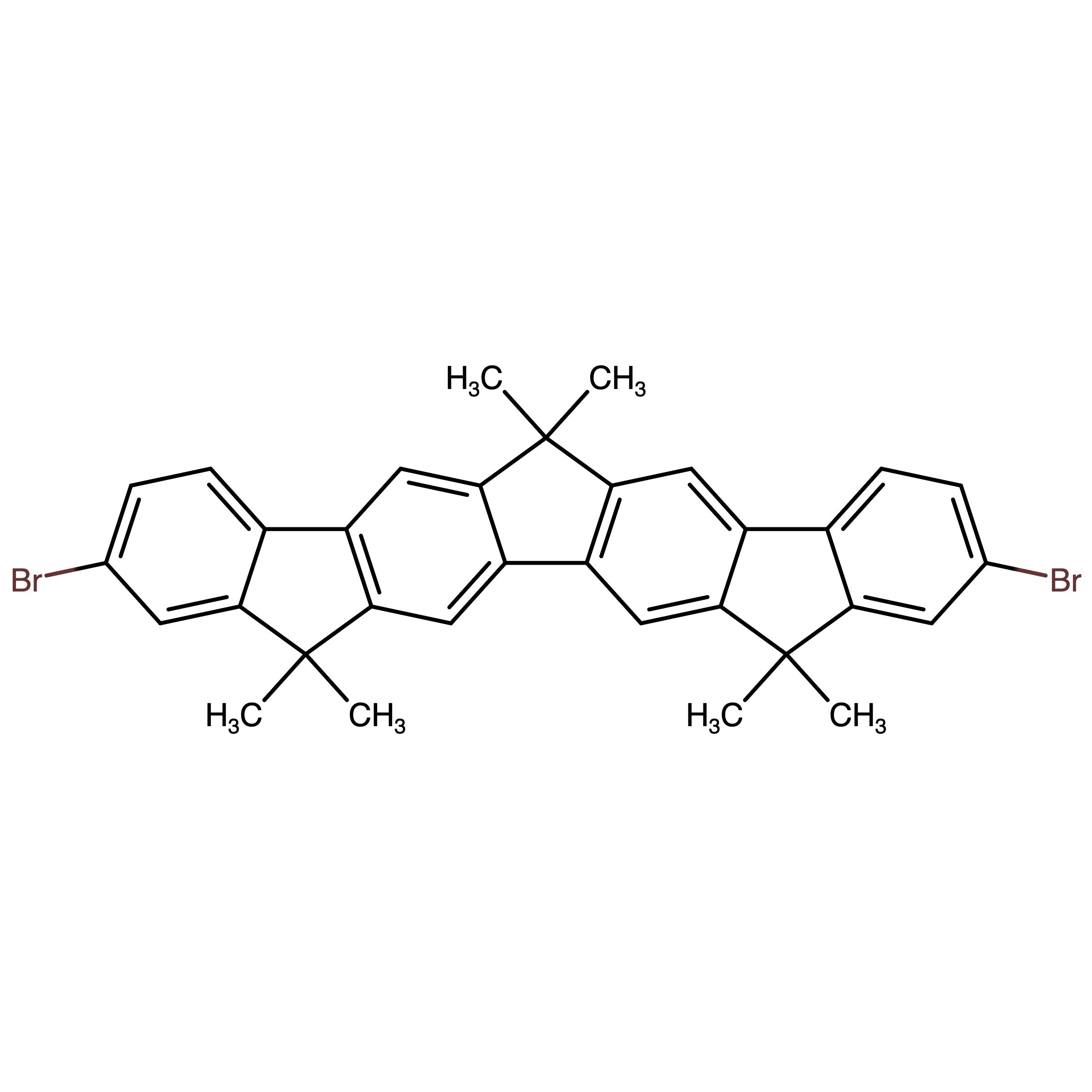 CAS RN 910893-56-0 | 2,10-Dibromo-12,15-dihydro-6,6,12,12,15,15-hexamethyl-6H-diindeno[1,2-b:2',1'-h]fluorene
