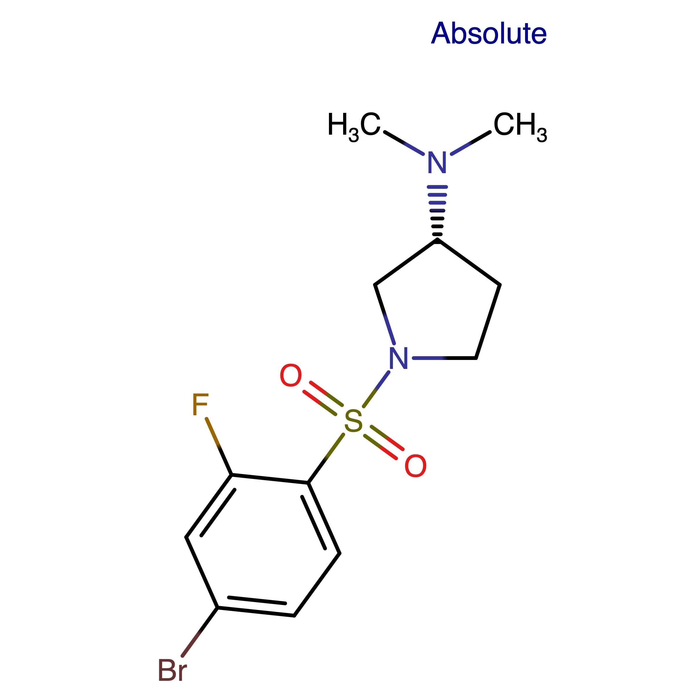 CAS RN 917357-71-2 | (3R)-1-[(1-Bromo-3-fluorophenyl-4-yl)sulfonyl]-N,N-dimethylpyrrolidin-3-amine