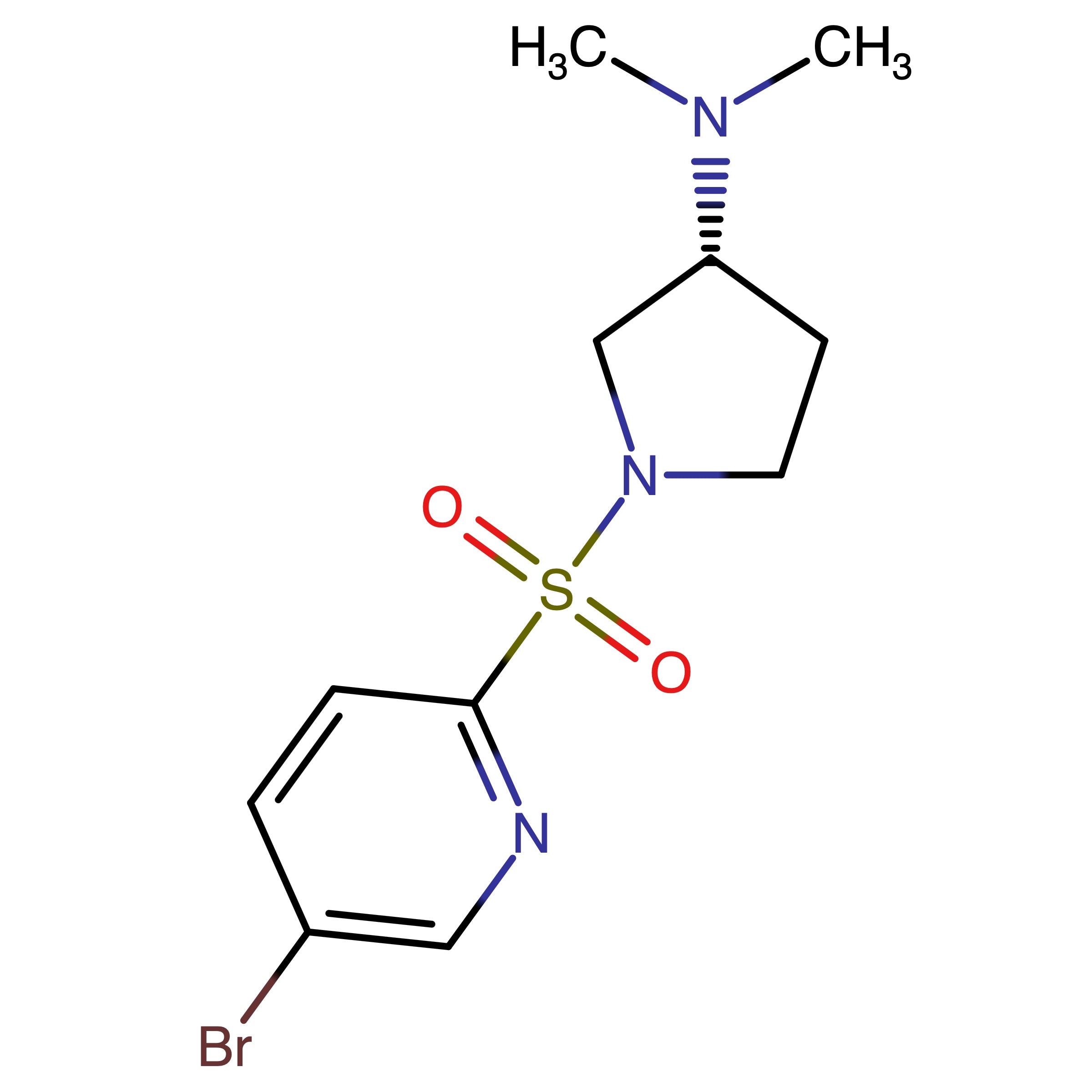 CAS RN 917357-76-7 | (3R)-1-[(5-Bromo-pyridin-2-yl)sulfonyl]-N,N-dimethyl-pyrrolidin-3-amine