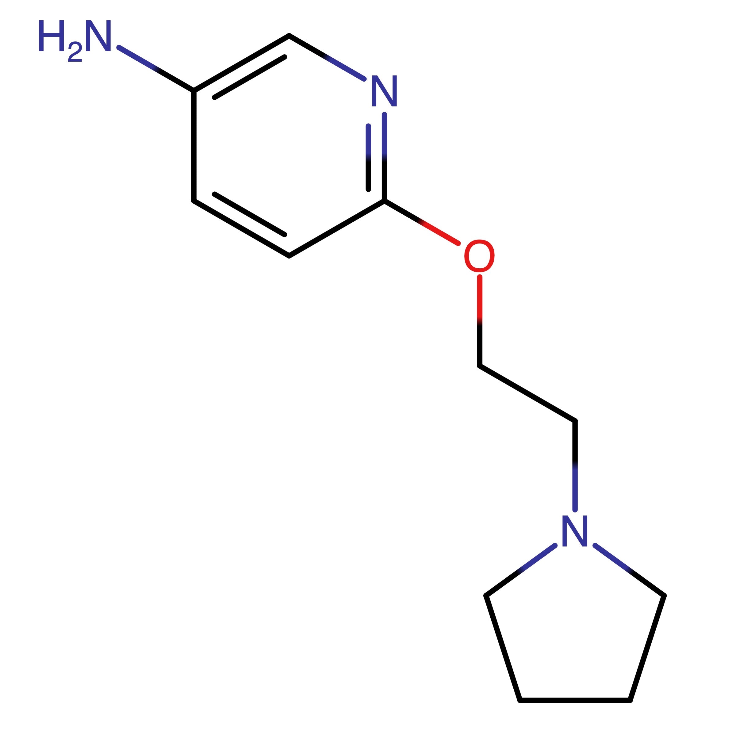 CAS RN 945720-38-7 | Name: 6-(2-(Pyrrolidin-1-yl)ethoxy)pyridin-3-amine | MDL: MFCD12786487