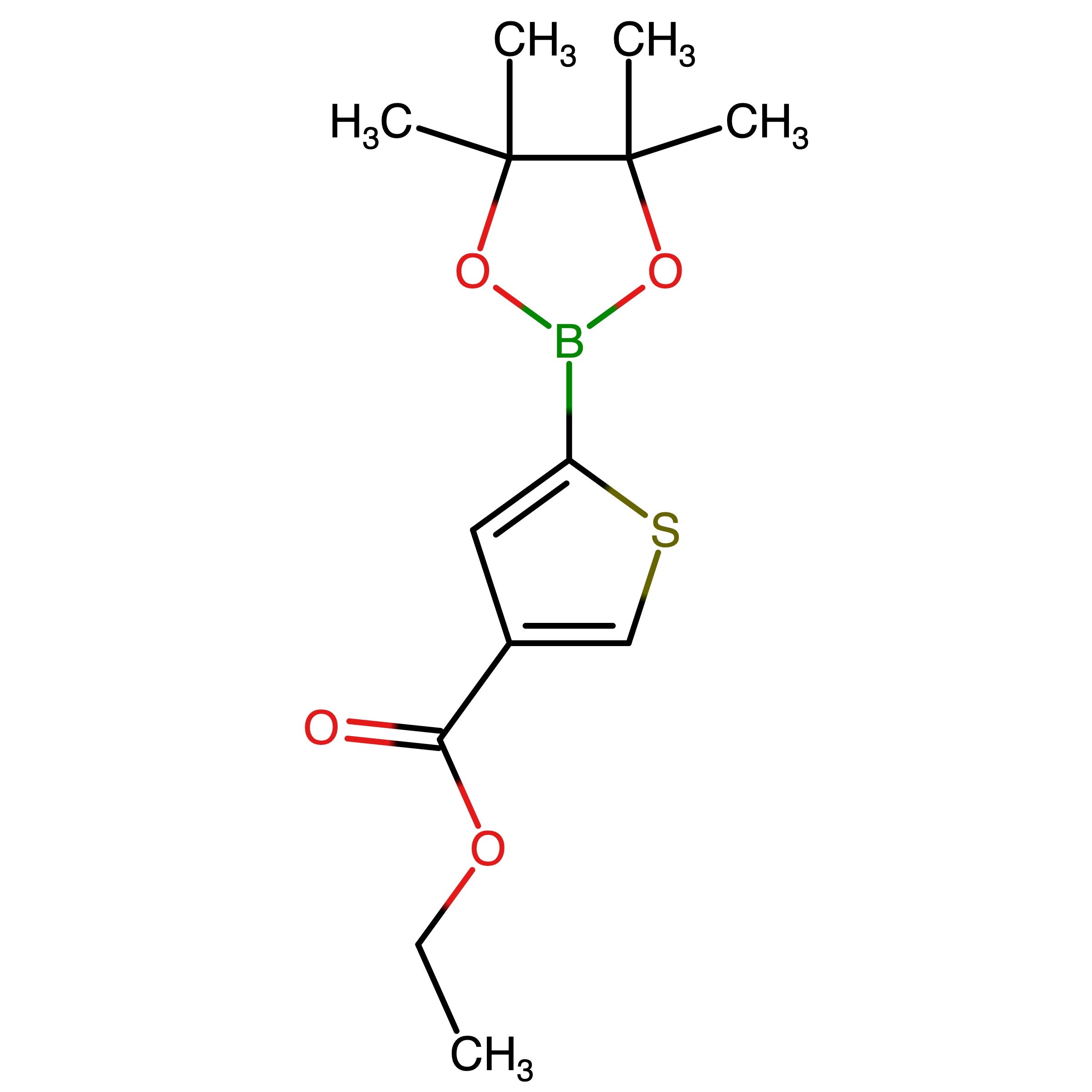CAS RN 960116-27-2 | Ethyl 5-(4,4,5,5-tetramethyl-1,3,2-dioxaborolan-2-yl)thiophene-3-carboxylate | MFCD12407259
