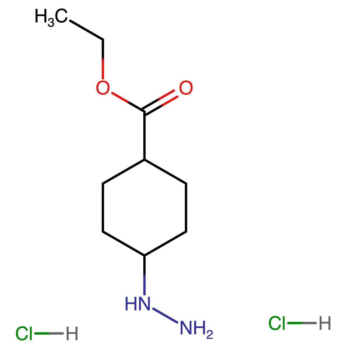 1-Aminoamino-4-ethoxycarbonylcyclohexan dihydrochloride (mixture of diastereomers)