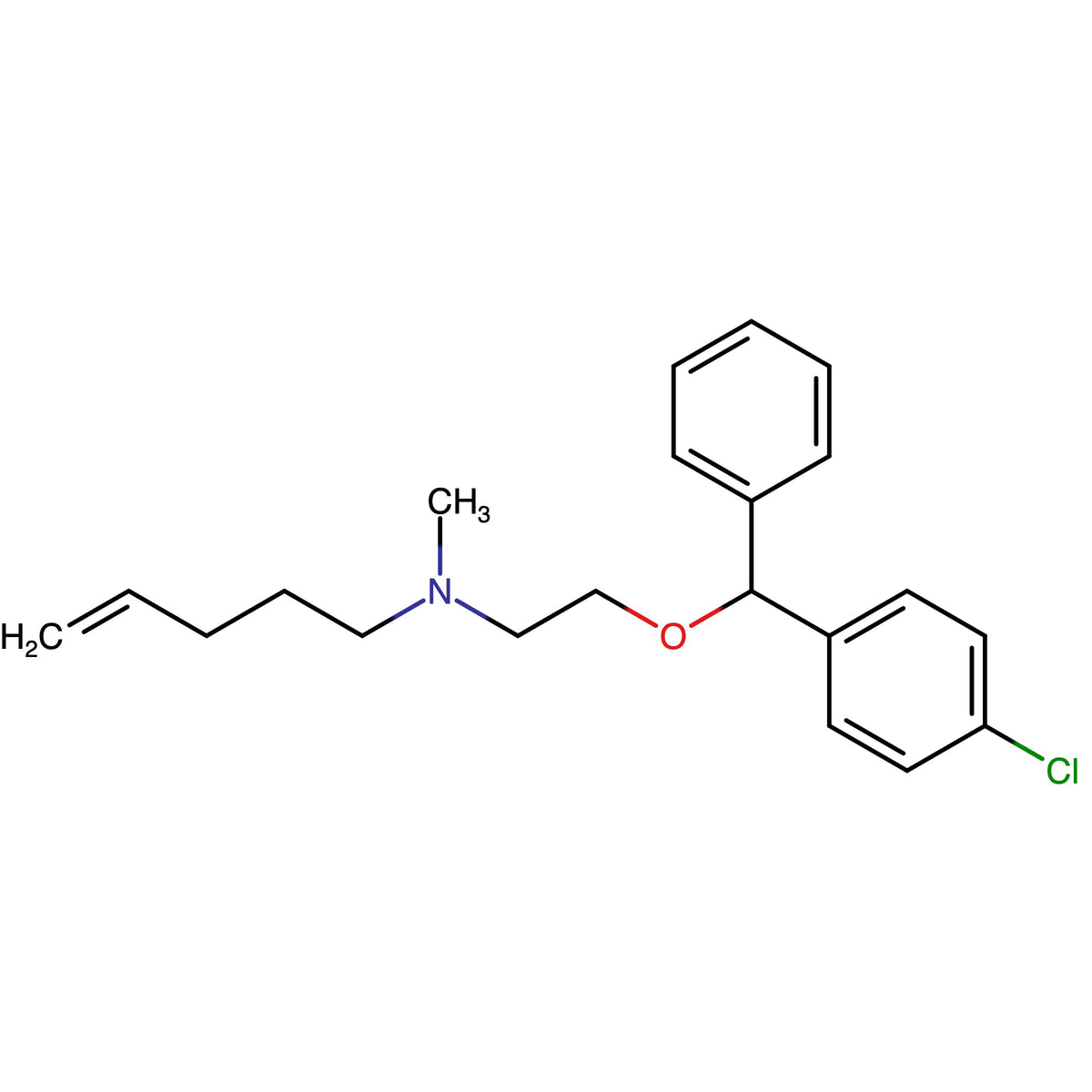 Methyl(2-(((4-chlorophenyl)(phenyl)methyl)oxy)ethyl)(4-penten-1-yl)amine