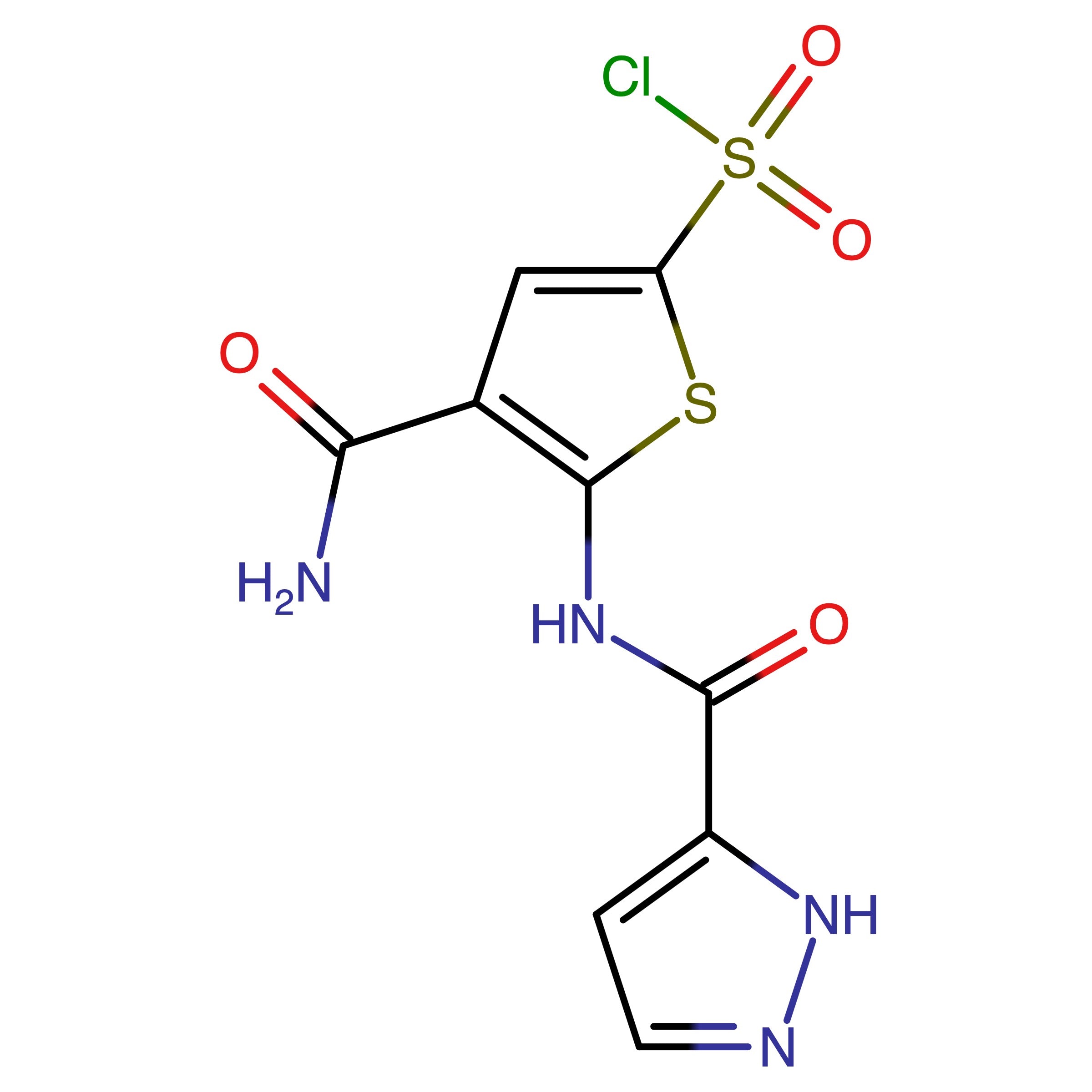4-Carbamoyl-5-(1H-pyrazole-5-carbonylamino)thiophene-2-sulfonyl chloride 