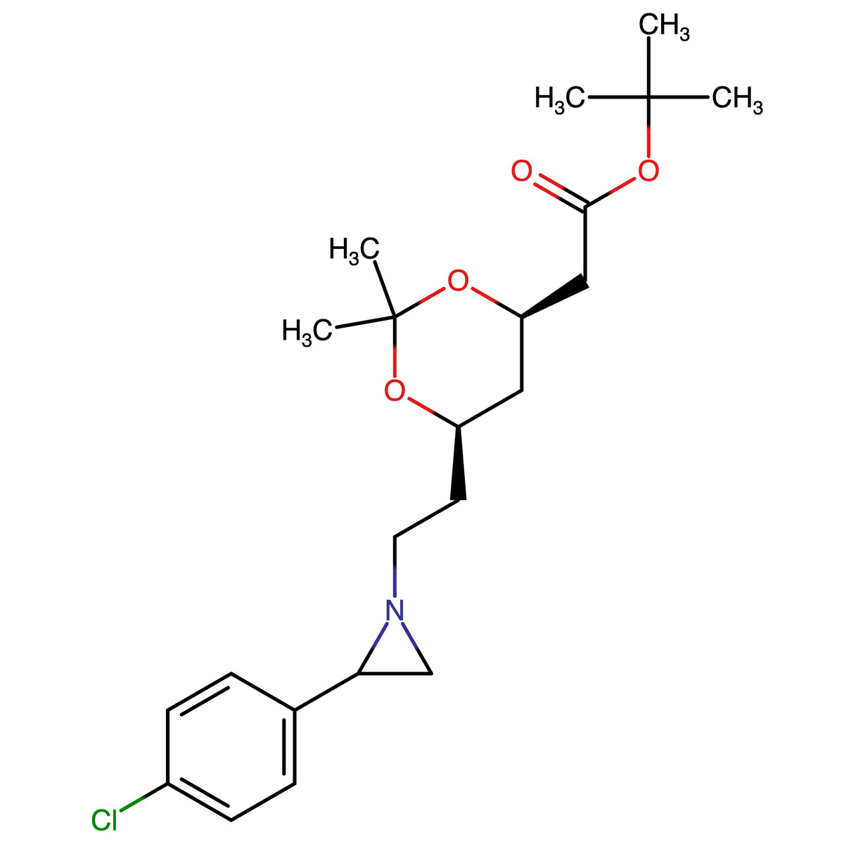 tert-Butyl 2-((4R,6R)-6-(2-(2-(4-chlorophenyl)aziridin-1-yl)ethyl)-2,2-dimethyl-1,3-dioxan-4-yl)acetate (mixture of diastereomers)