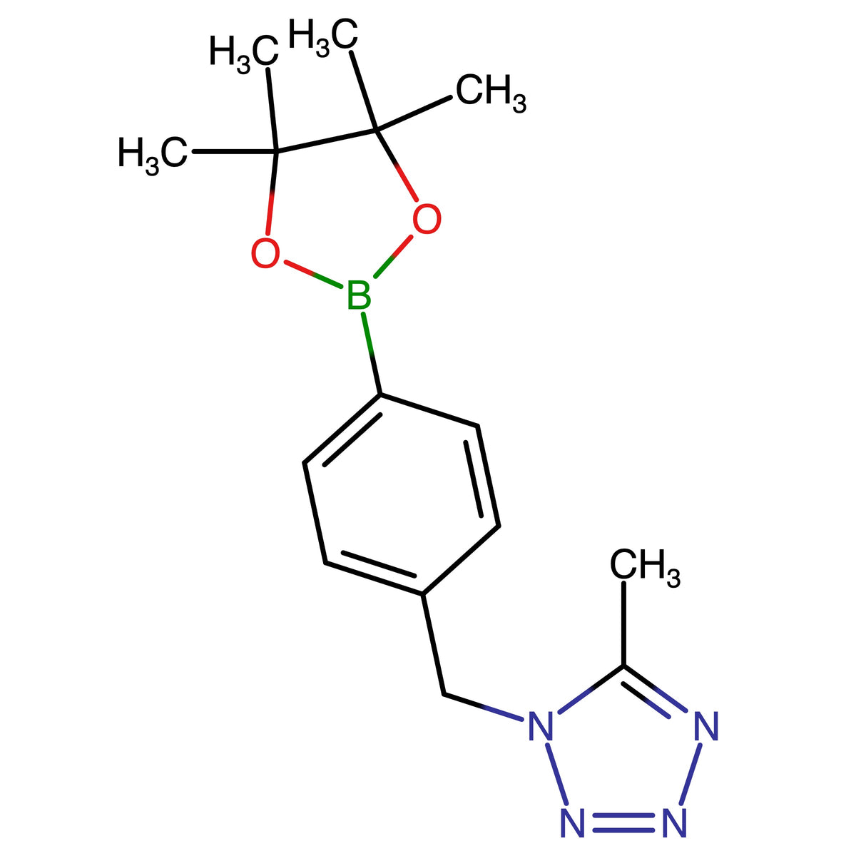 5-Methyl-1-(4-(4,4,5,5-tetramethyl-1,3,2-dioxaborolan-2-yl)benzyl)-1H-tetrazole (104-Bpin)