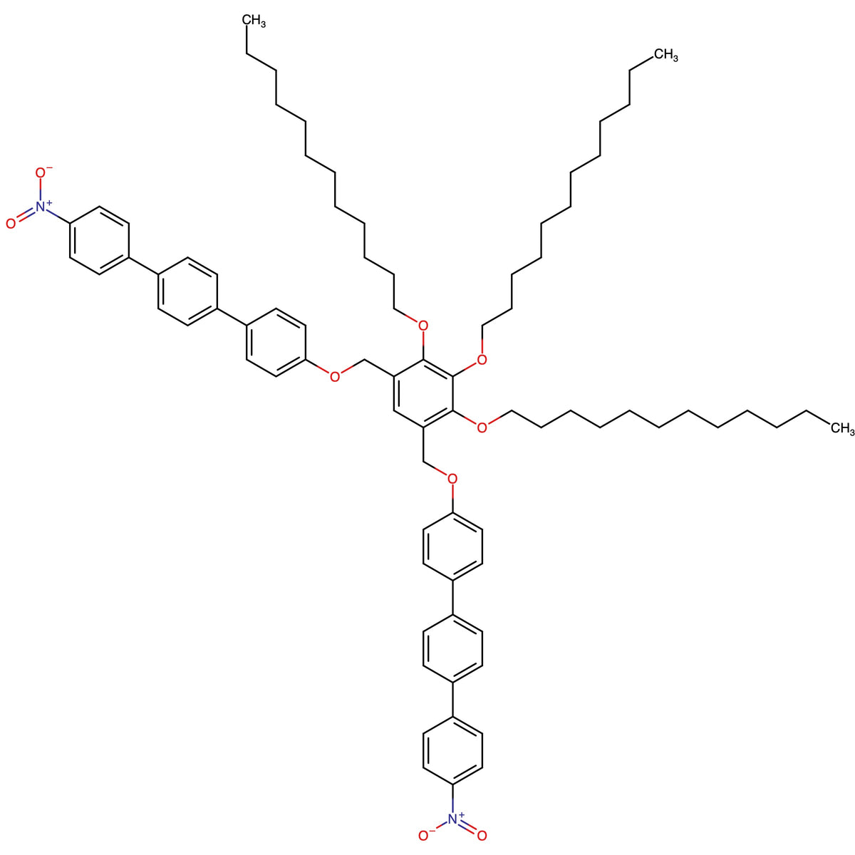 1-(2,3-Bis((dodecyl)oxy)-4,6-bis(4-(4-(4-nitrophenyl)phenyl)phenoxymethyl)phenoxy)dodecane