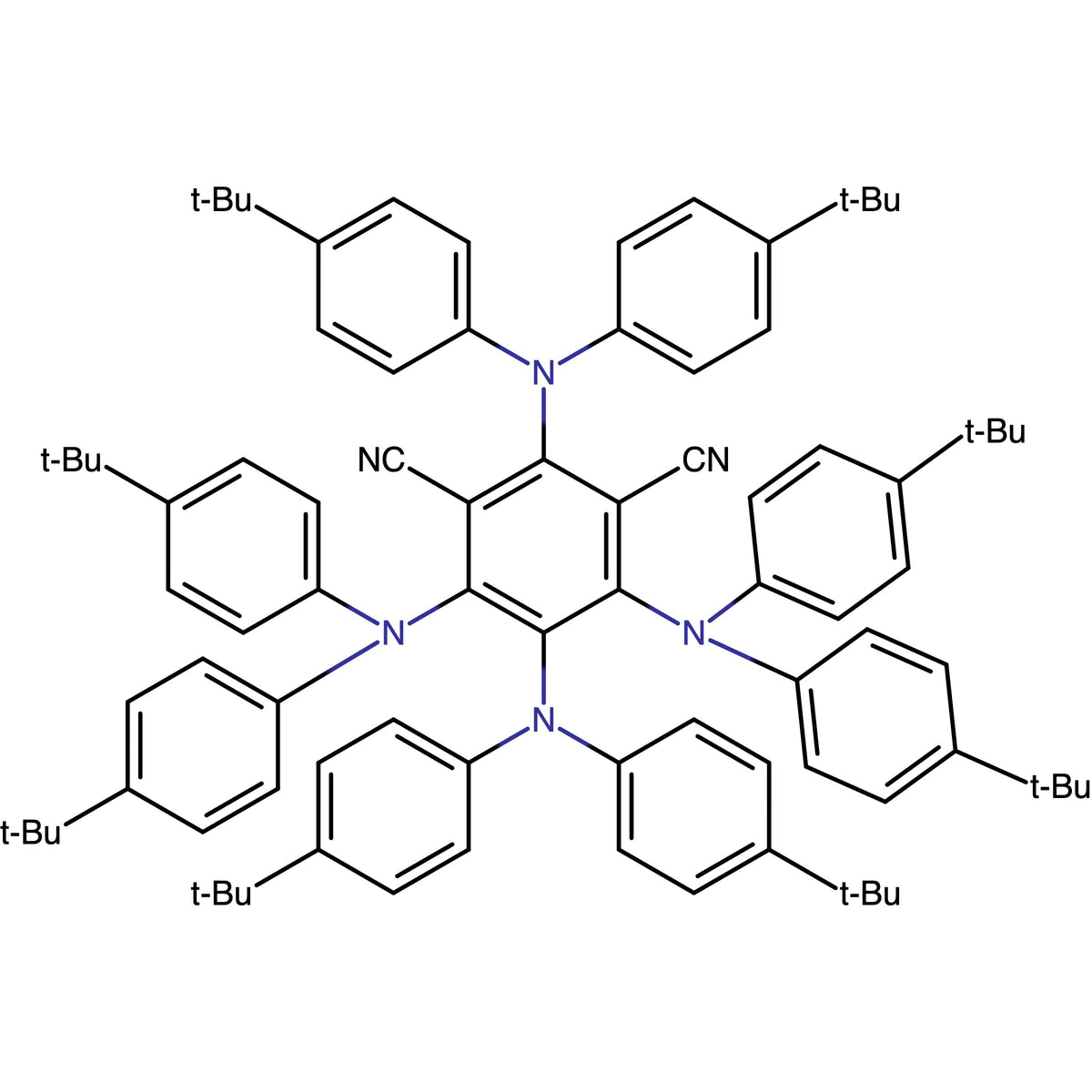 2,4,5,6-Tetrakis(4-tert-butyl-N-(4-tert-butylphenyl)anilino)benzene-1,3-dicarbonitrile