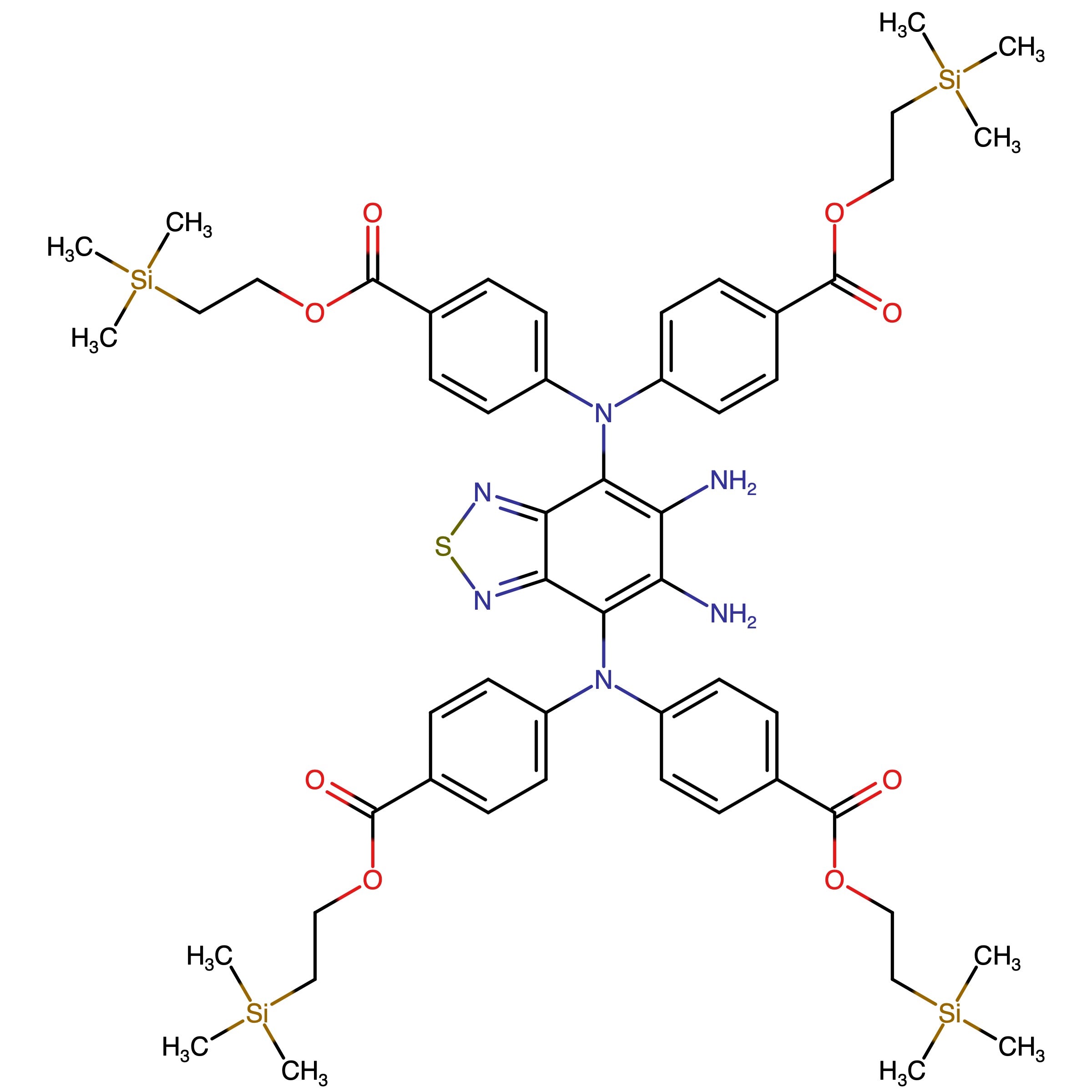 Tetrakis(2-(trimethylsilyl)ethyl) 4,4Õ,4ÕÕ,4ÕÕÕ-((5,6-diaminobenzo[c][1,2,5]thiadiazole-4,7-diyl)bis(azanetriyl))tetrabenzoate