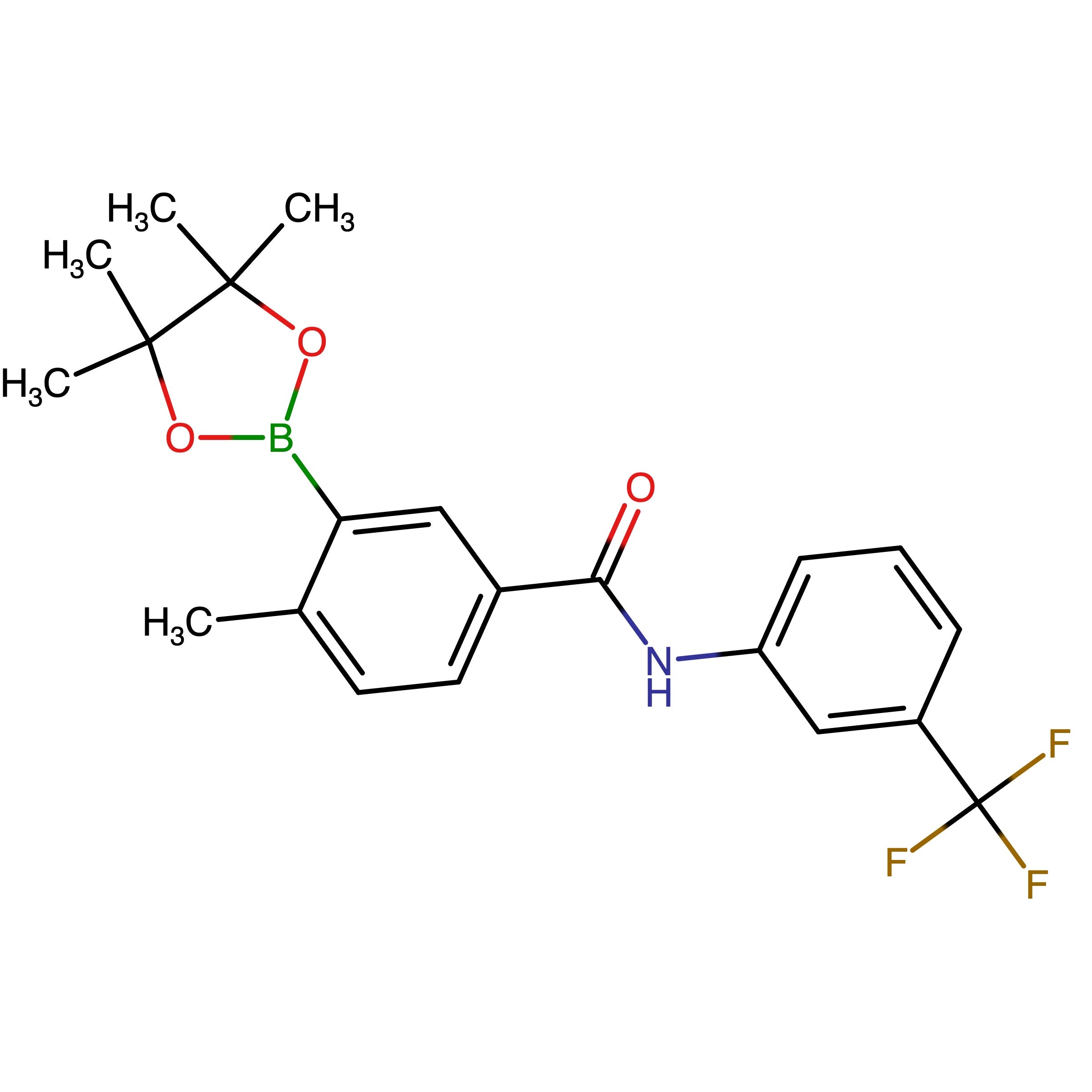 CAS 882678-81-1 | 4-Methyl-3-(4,4,5,5-tetramethyl-1,3,2-dioxaborolan-2-yl)-N-[3-(trifluoromethyl)phenyl]benzamide | MFCD26398550