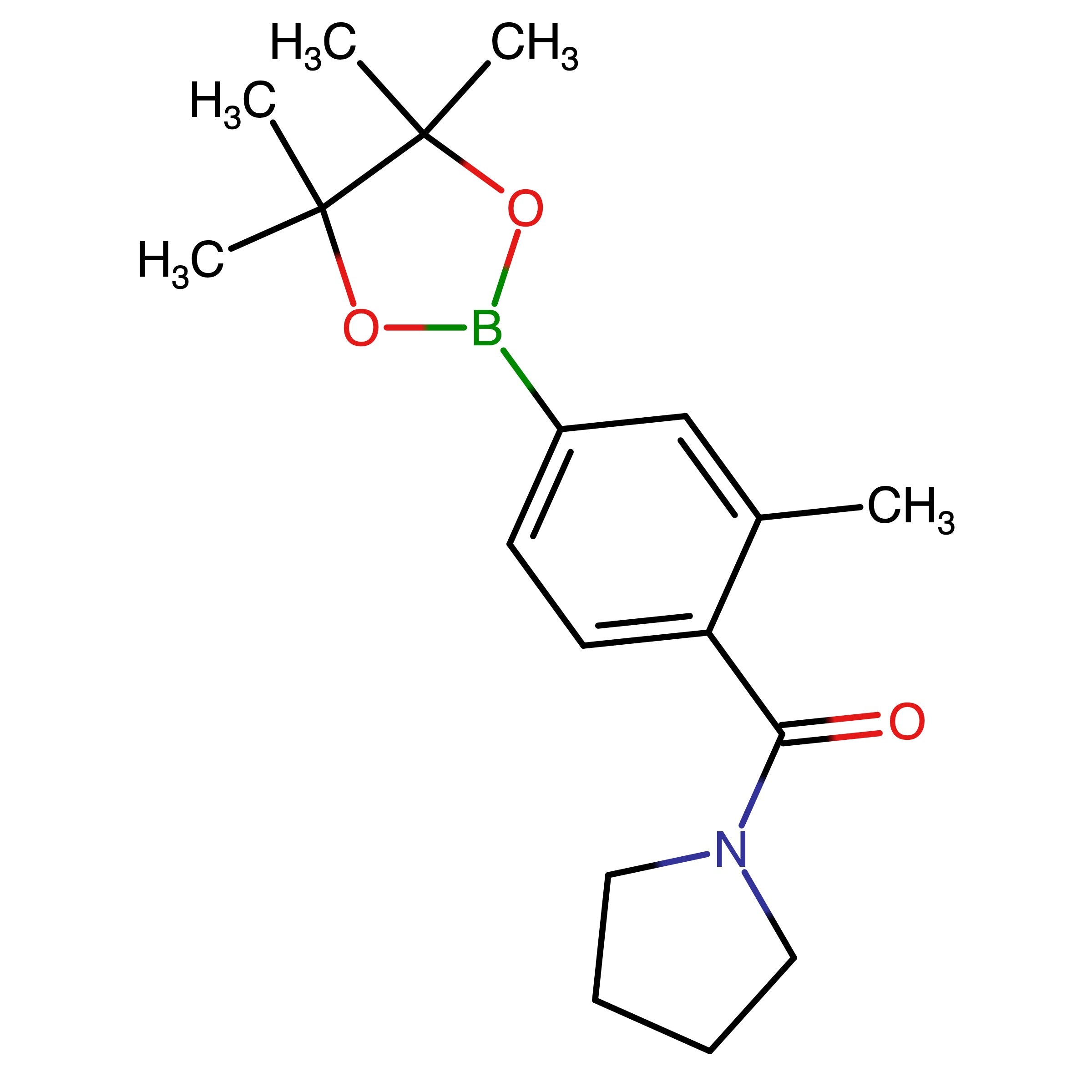 CAS 1092563-41-1 | [2-Methyl-4-(4,4,5,5-tetramethyl-[1,3,2]dioxaborolan-2-yl)-phenyl]-pyrrolidin-1-yl-methanone | MFCD26399448