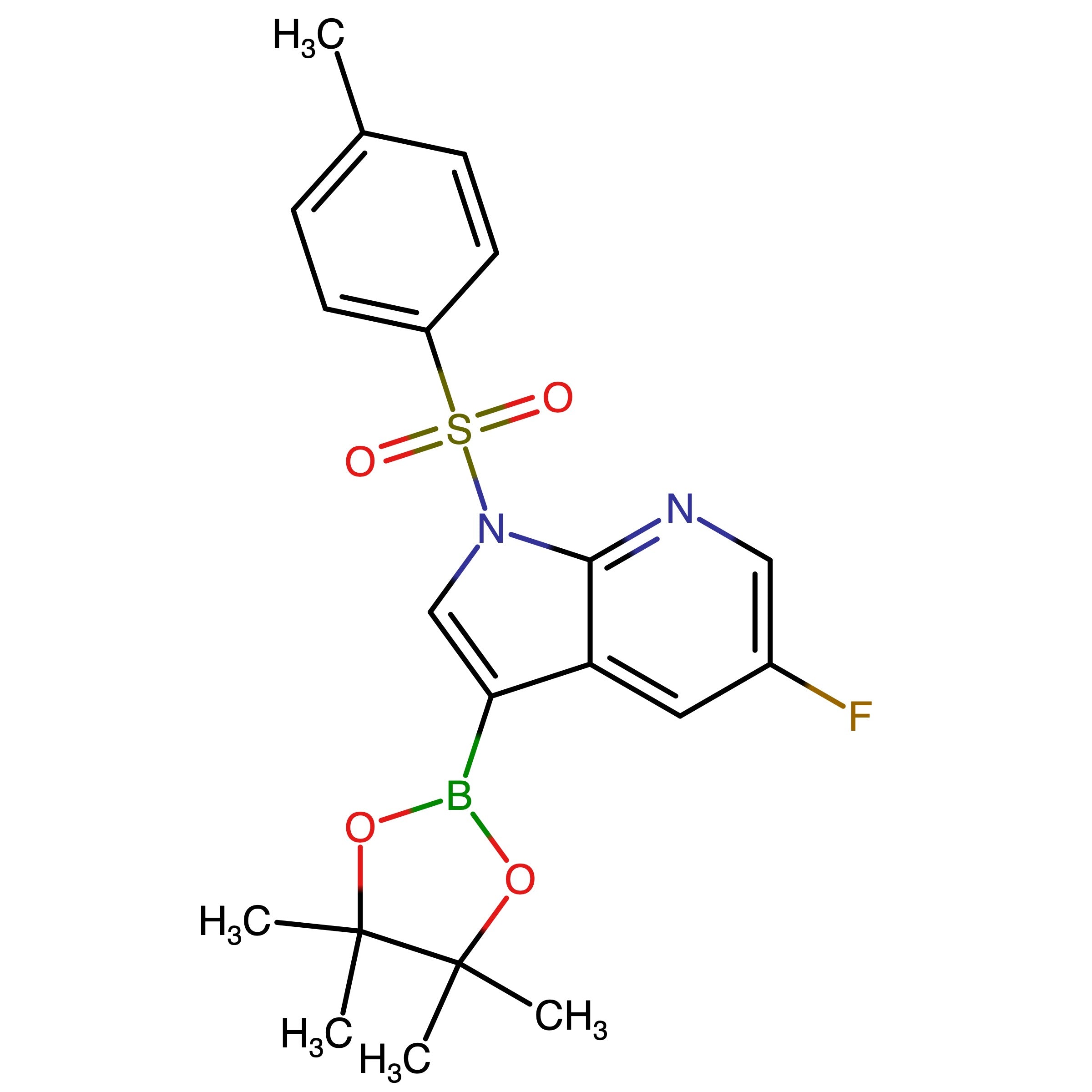 CAS 1259279-57-6 | 5-Fluoro-1-(p-tolylsulfonyl)-3-(4,4,5,5-tetramethyl-1,3,2-dioxaborolan-2-yl)pyrrolo[2,3-b]pyridine | MFCD20923099
