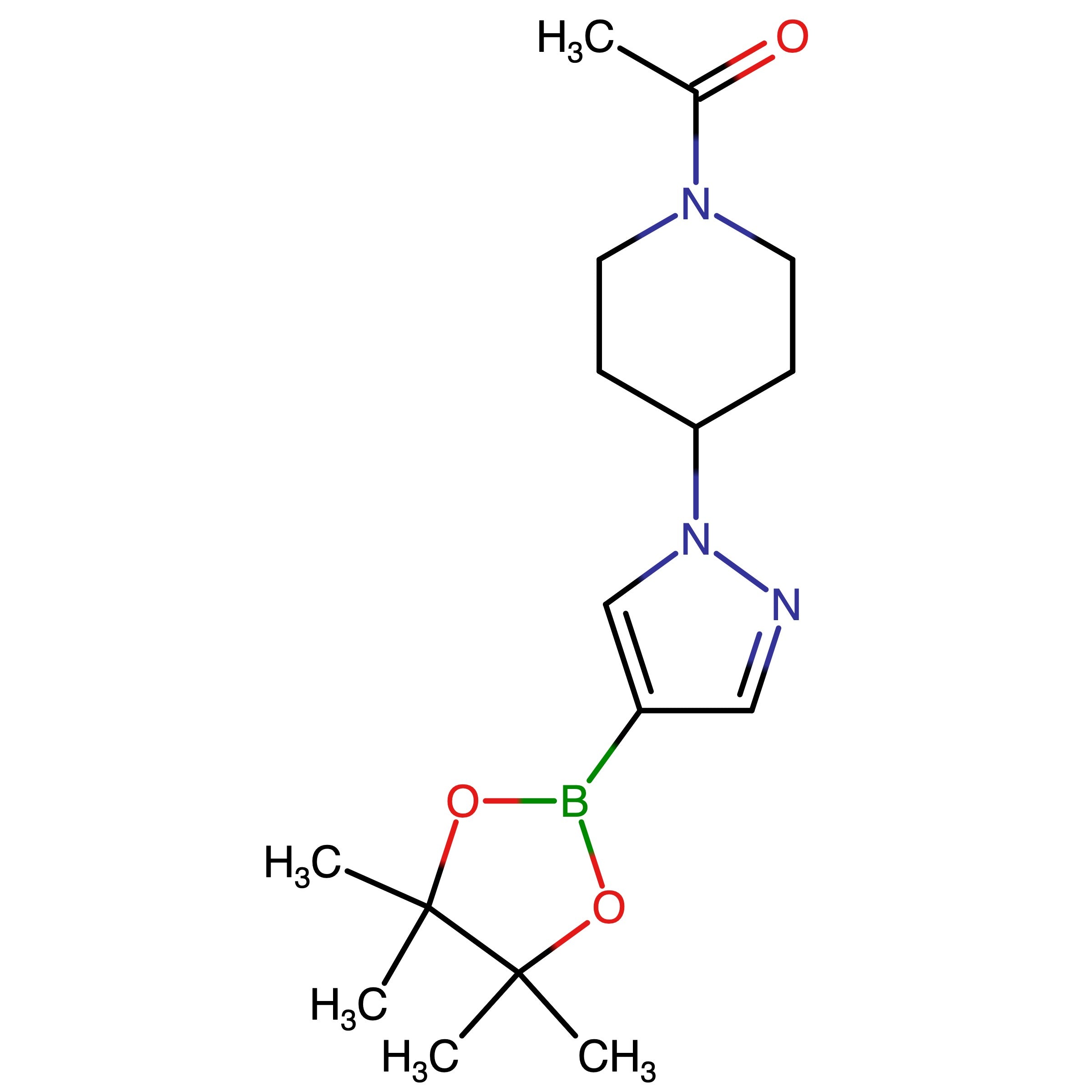 CAS 1092563-66-0 | 1-(4-(4-(4,4,5,5-Tetramethyl-1,3,2-dioxaborolan-2-yl)-1H-pyrazol-1-yl)piperidin-1-yl)ethanone | MFCD18383262