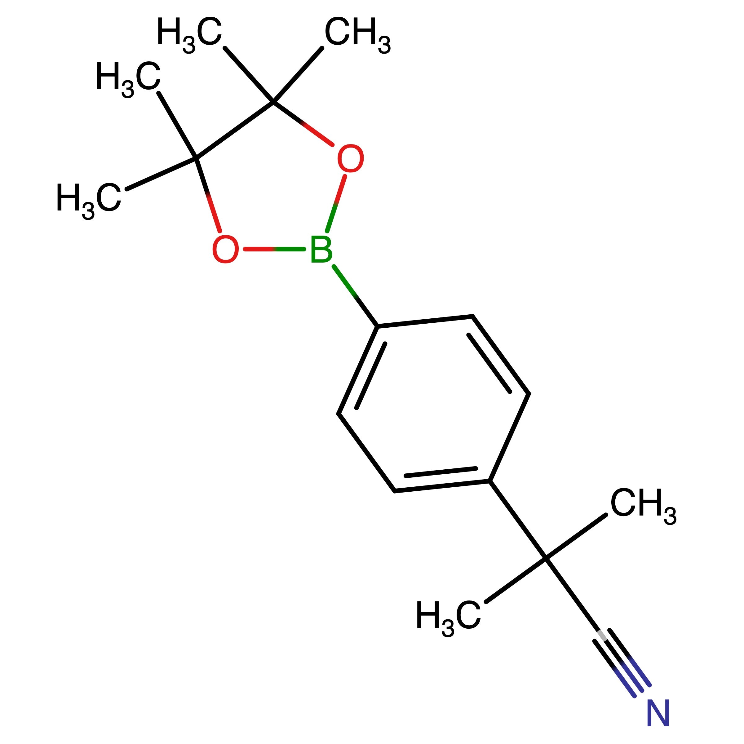 CAS 1082066-30-5 | 2-Methyl-2-(4-(4,4,5,5-tetramethyl-1,3,2-dioxaborolan-2-yl)phenyl)propanenitrile | MFCD19689513