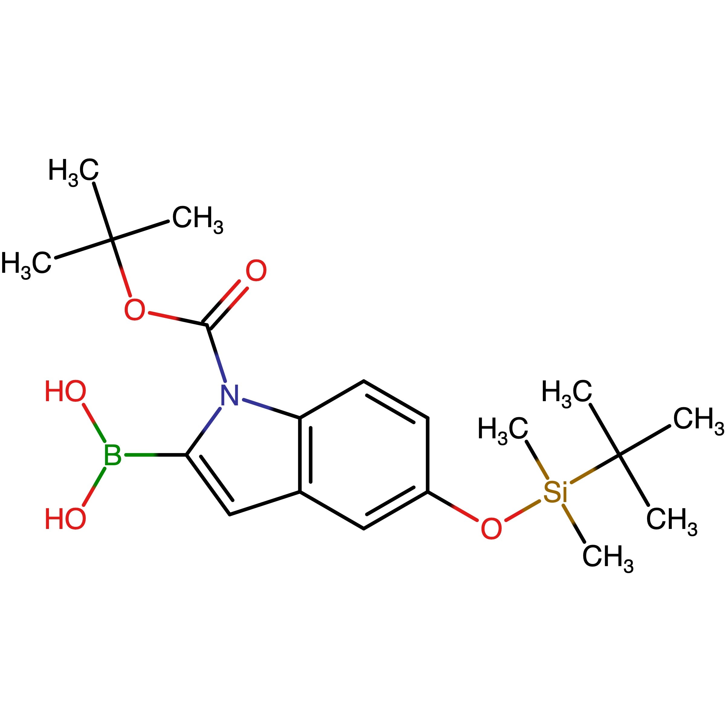 CAS 335649-61-1 | 1-(tert-Butoxycarbonyl)-5-(tert-butyldimethylsilyloxy)-1H-indol-2-ylboronic acid | MFCD08689532