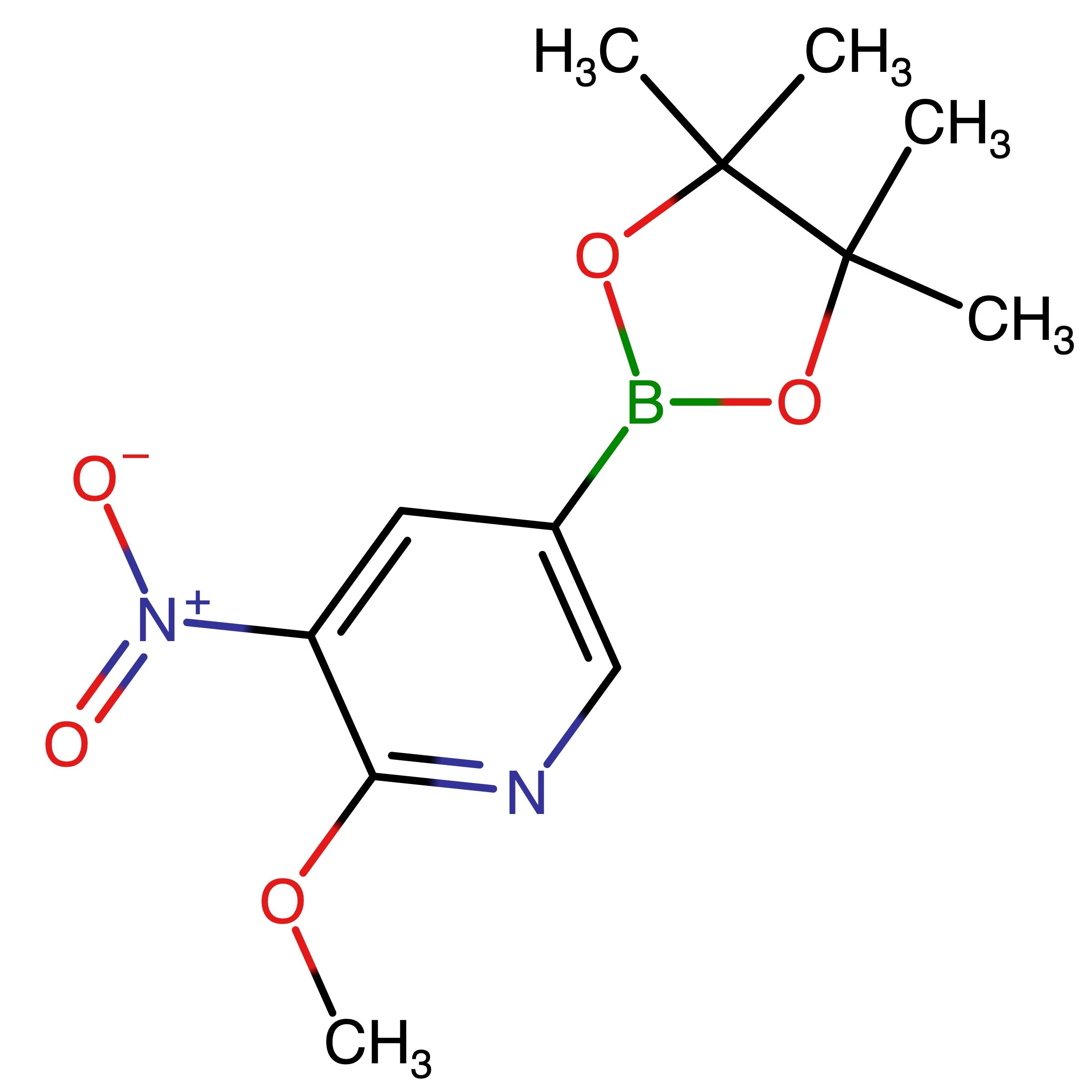 CAS 1083168-94-8 | 2-Methoxy-3-nitro-5-(4,4,5,5-tetramethyl-1,3,2-dioxaborolan-2-yl)pyridine | MFCD12923397