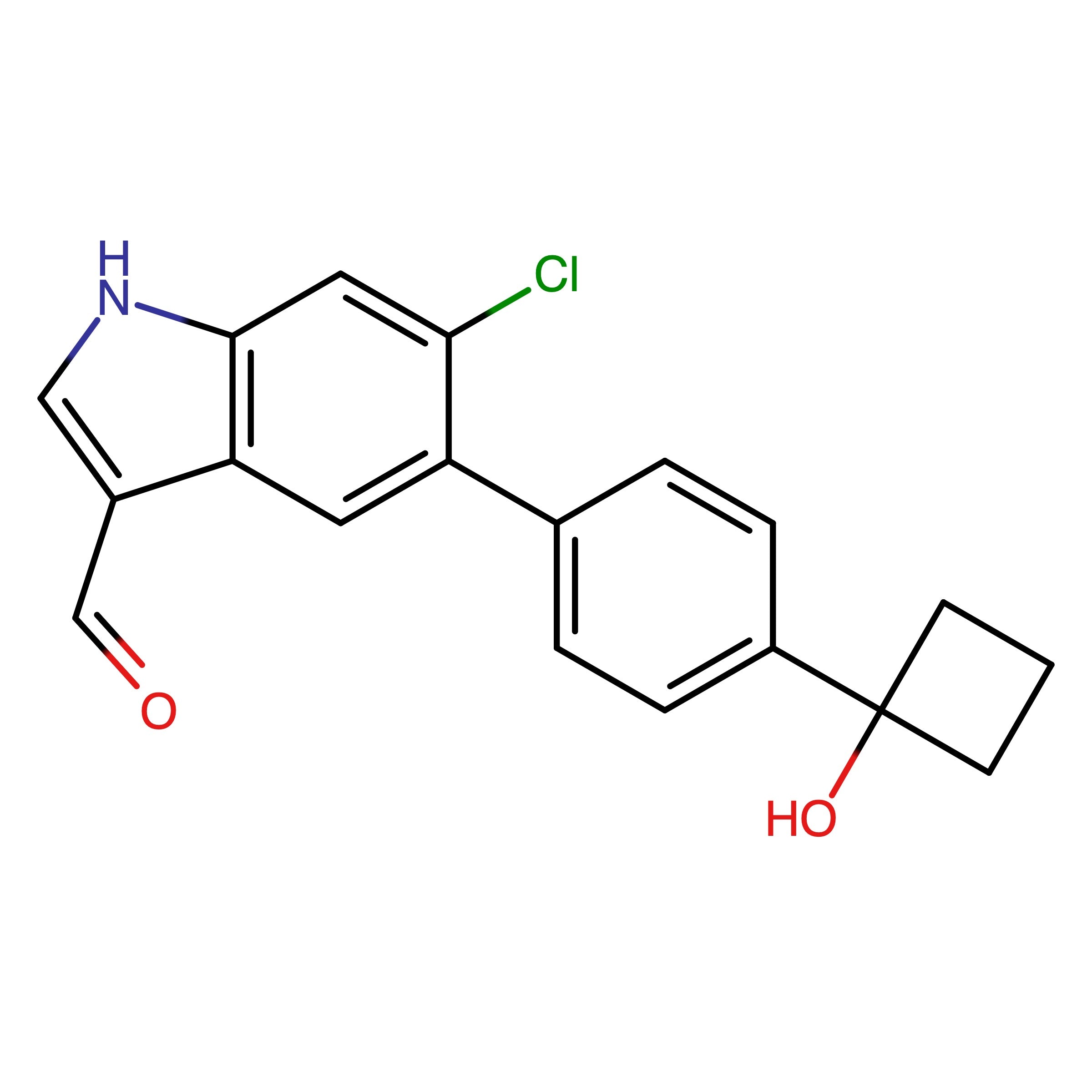 CAS 1467059-90-0 | 6-Chloro-5-(4-(1-hydroxycyclobutyl)phenyl)-1H-indole-3-carbaldehyde