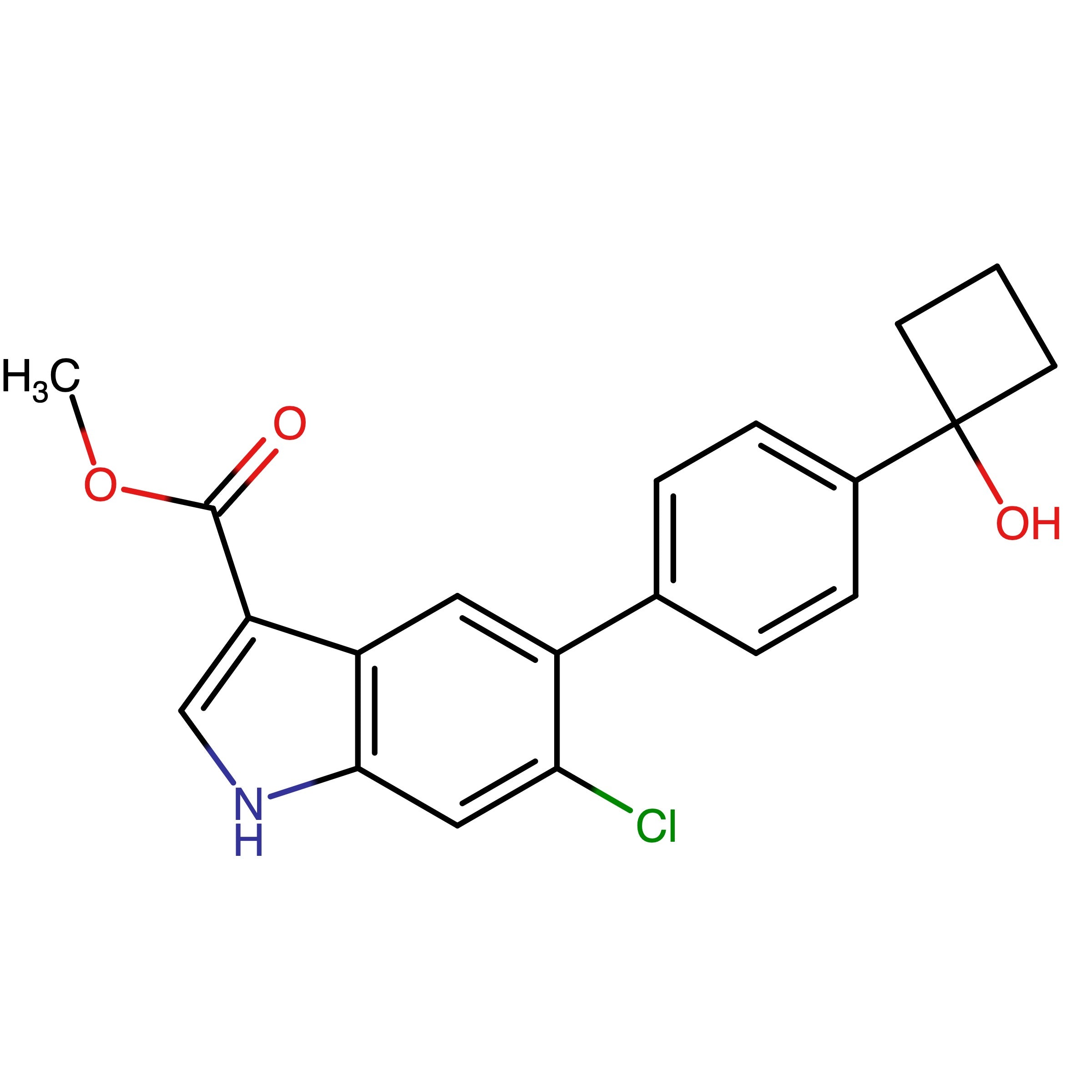 CAS 1467059-92-2 | Methyl 6-chloro-5-(4-(1-hydroxycyclobutyl)phenyl)-1H-indole-3-carboxylate
