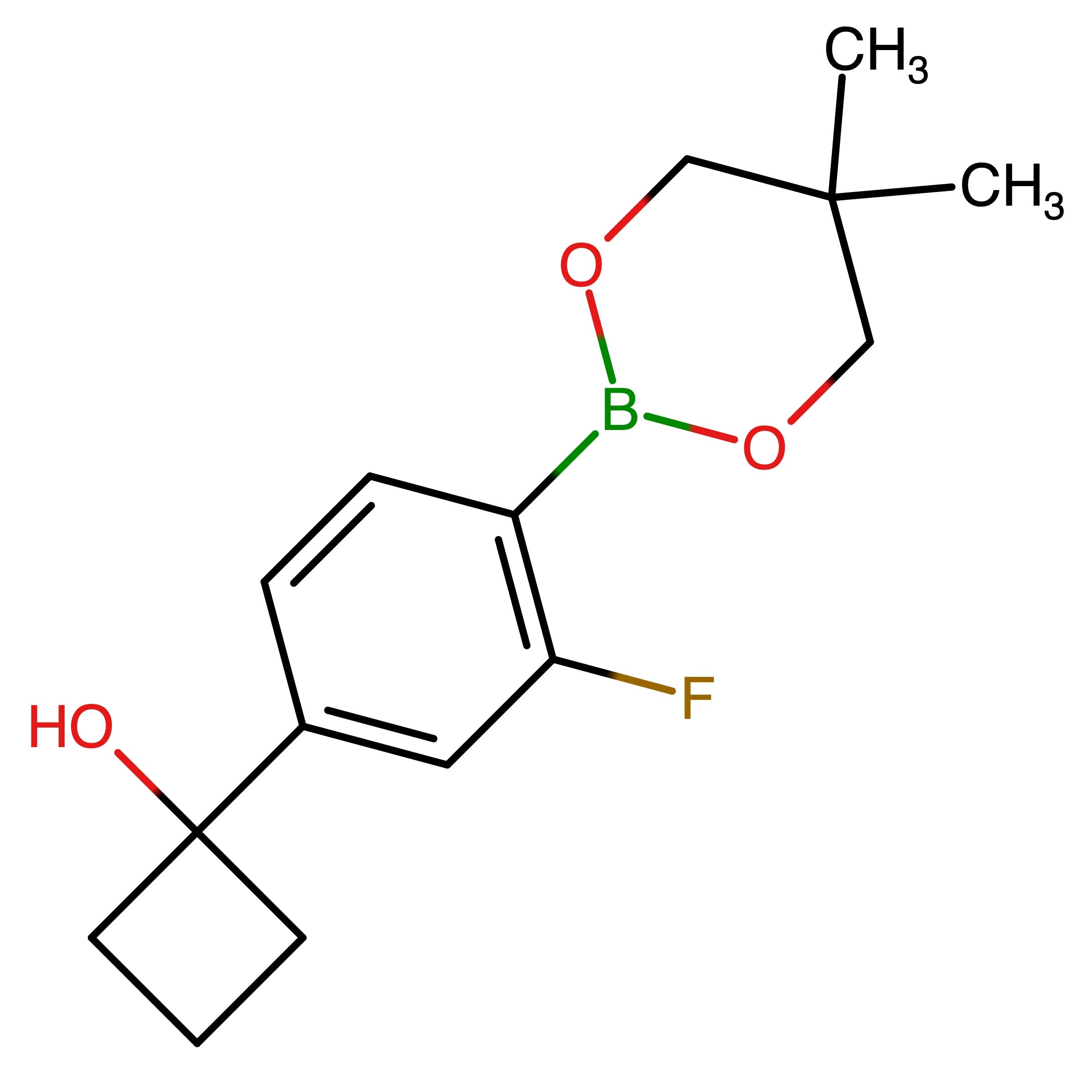 CAS 1467060-17-8 | 1-(4-(5,5-Dimethyl-1,3,2-dioxaborinan-2-yl)-3-fluorophenyl)cyclobutan-1-ol | MFCD28133726