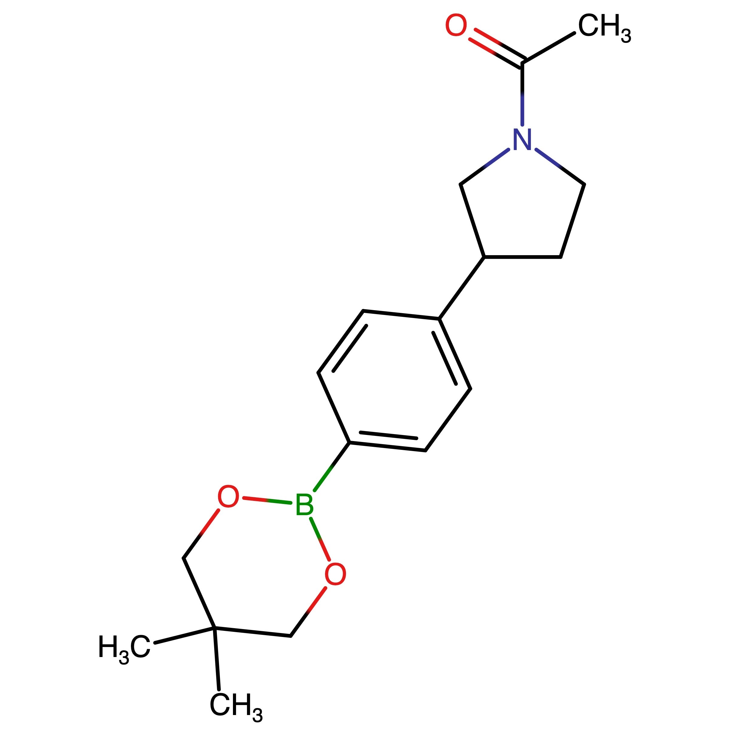 CAS 1467060-23-6 | 1-(3-(4-(5,5-Dimethyl-1,3,2-dioxaborinan-2-yl)phenyl)pyrrolidin-1-yl)ethan-1-one | MFCD28133730
