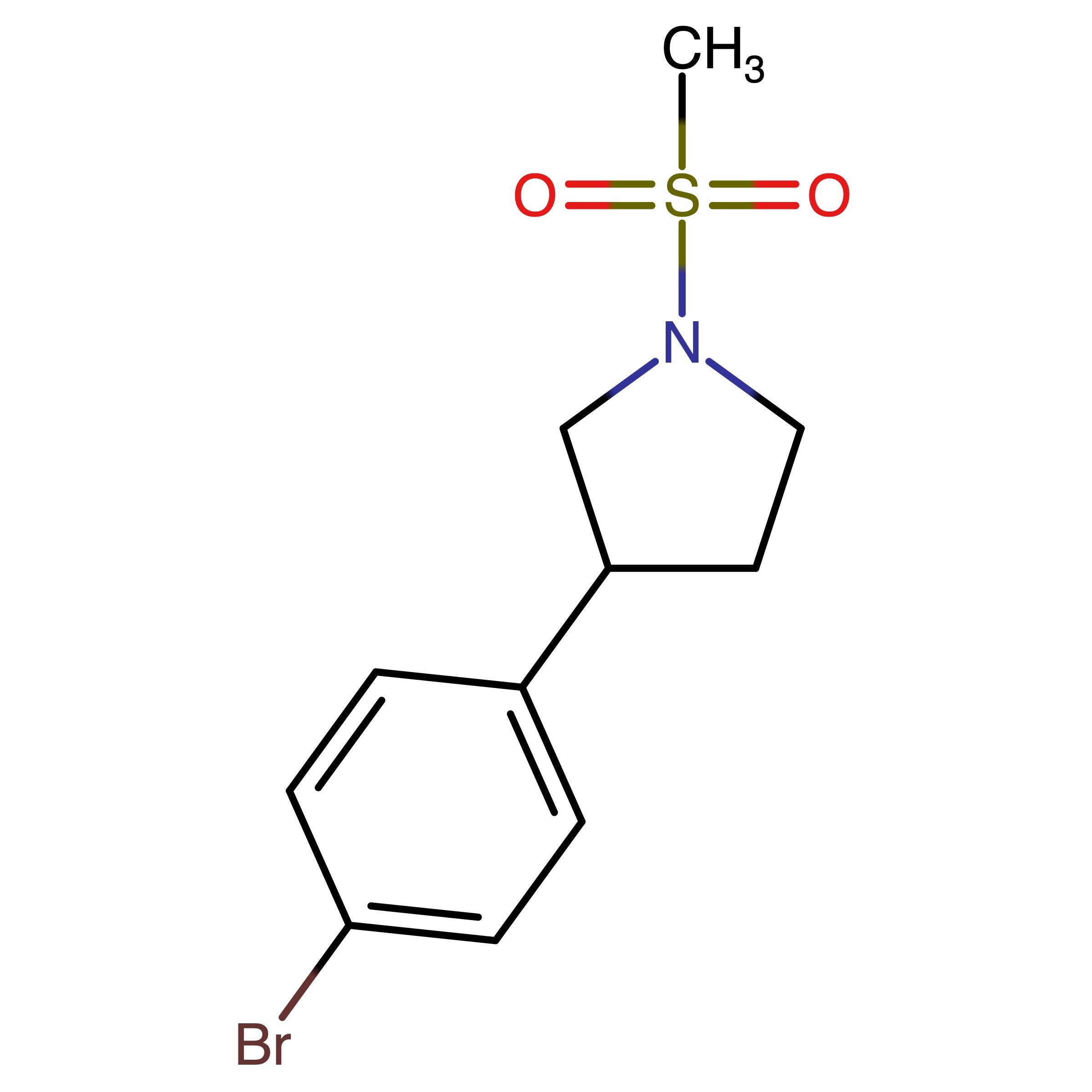 CAS 1467060-25-8 | 3-(4-Bromophenyl)-1-(methylsulfonyl)pyrrolidine | MFCD28133731