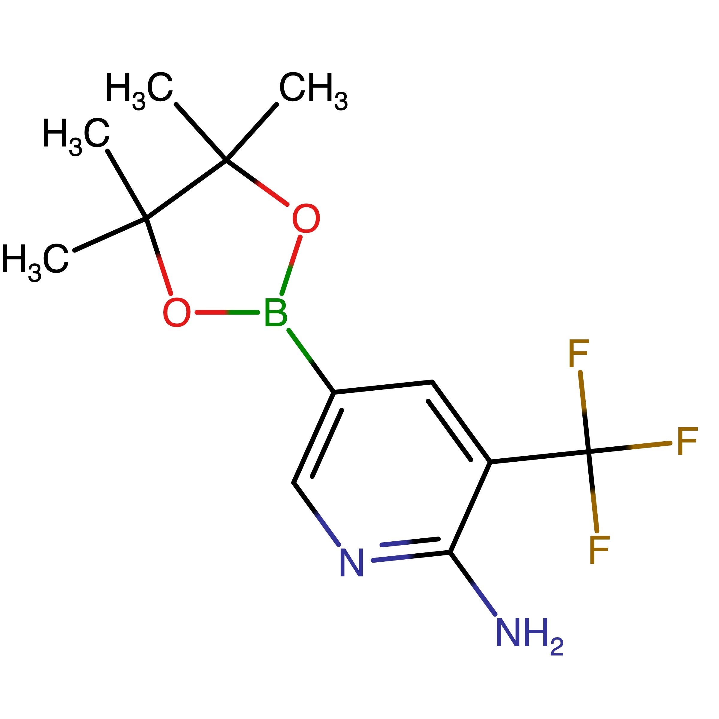 CAS 947249-01-6 | 5-(4,4,5,5-Tetramethyl-1,3,2-dioxaborolan-2-yl)-3-(trifluoromethyl)pyridin-2-amine | MFCD12923414