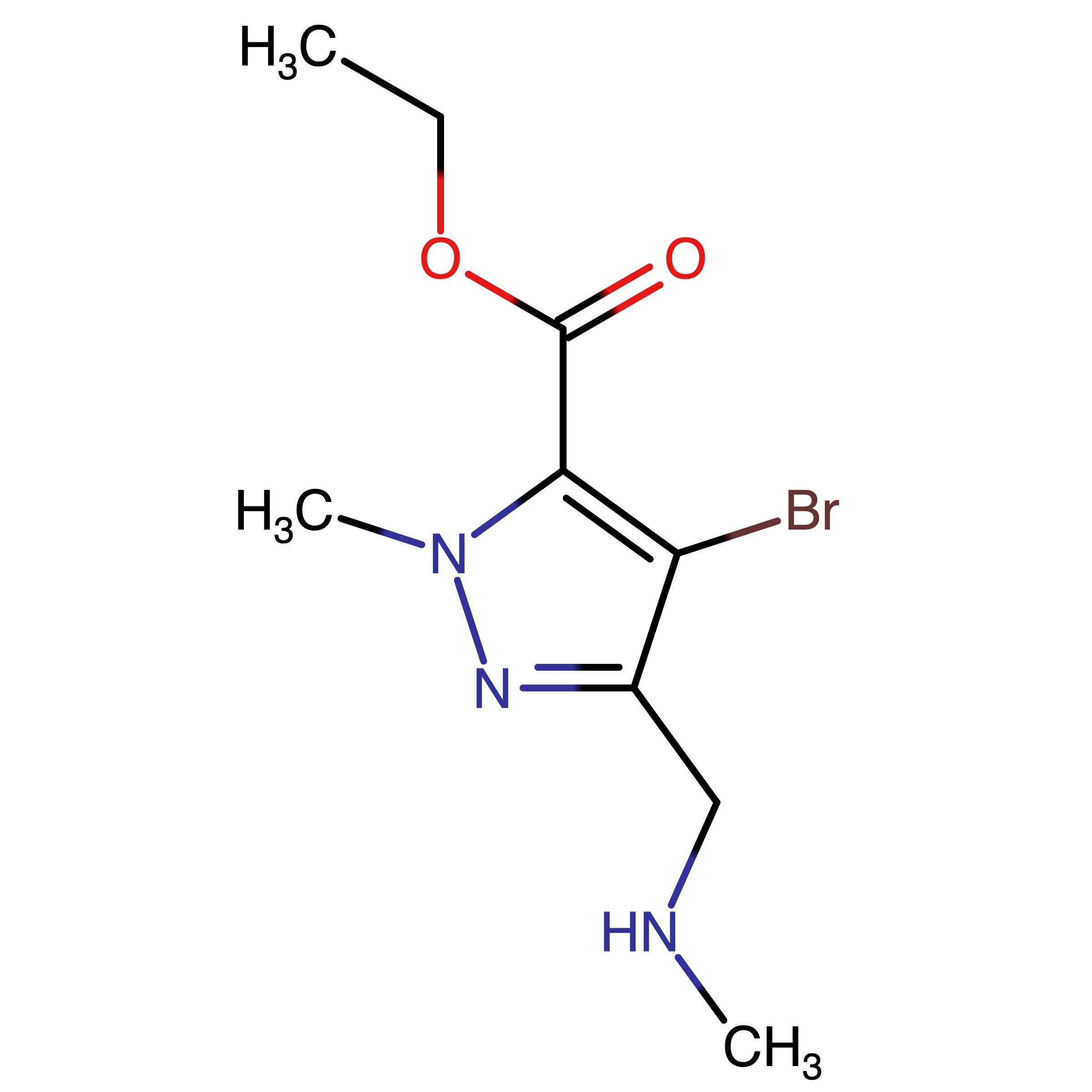 CAS 1454848-20-4 | Ethyl 4-bromo-1-methyl-3-((methylamino)methyl)-1H-pyrazole-5-carboxylate