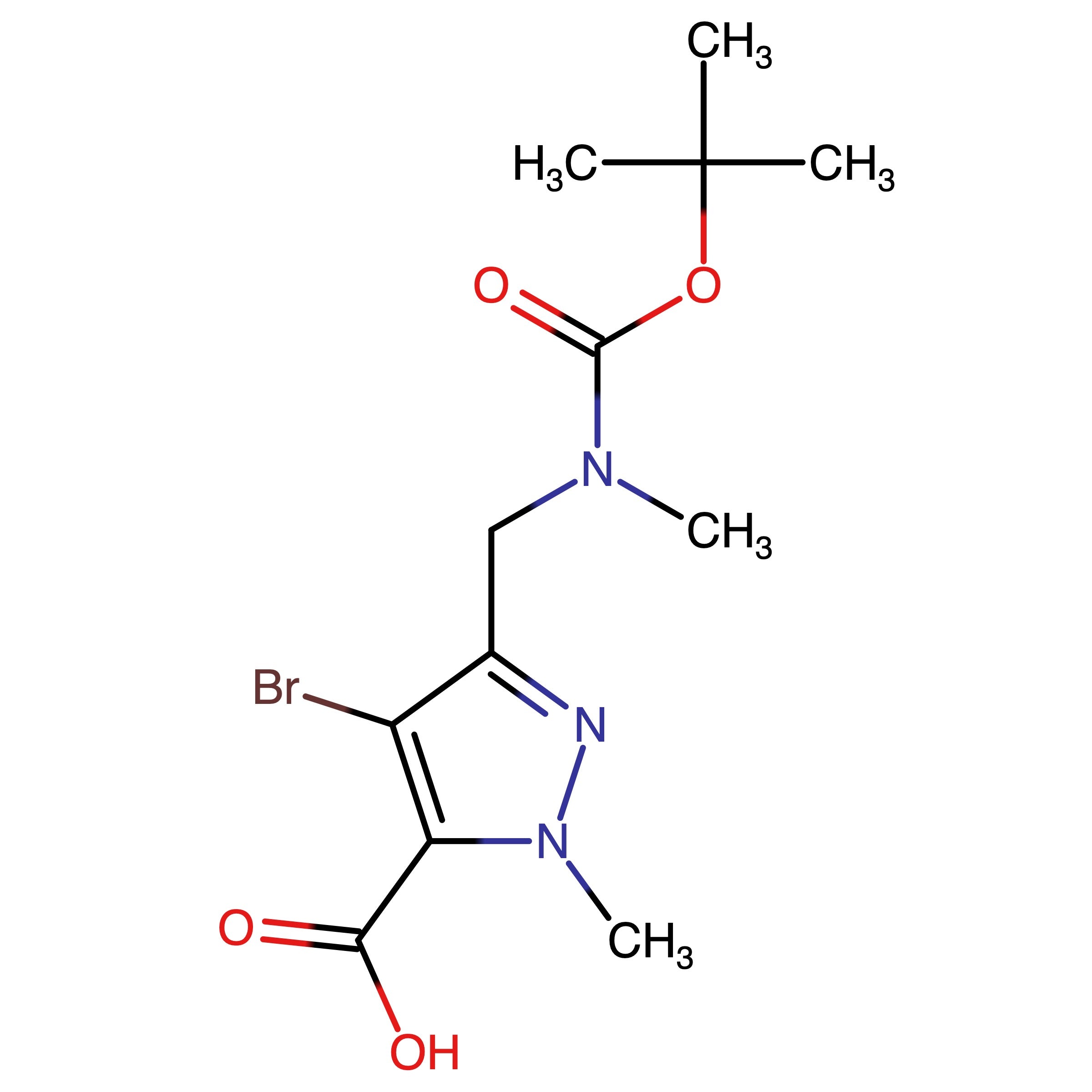 CAS 1454848-22-6 | 4-Bromo-3-(((tert-butoxycarbonyl)(methyl)amino)methyl)-1-methyl-1H-pyrazole-5-carboxylic acid