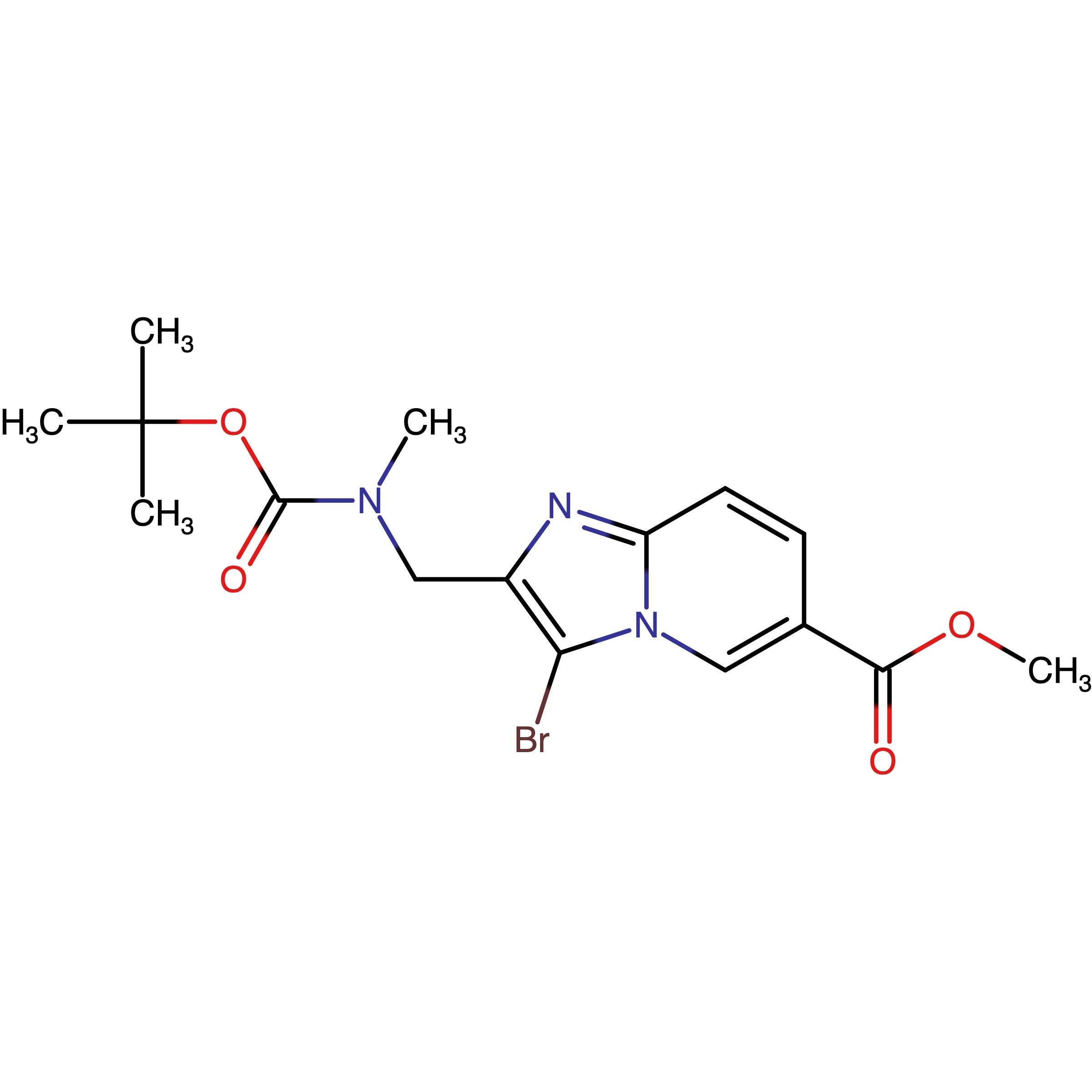 CAS 1454849-55-8 | Methyl 3-bromo-2-(((tert-butoxycarbonyl)(methyl)amino)methyl)imidazo[1,2-a]pyridine-6-carboxylate