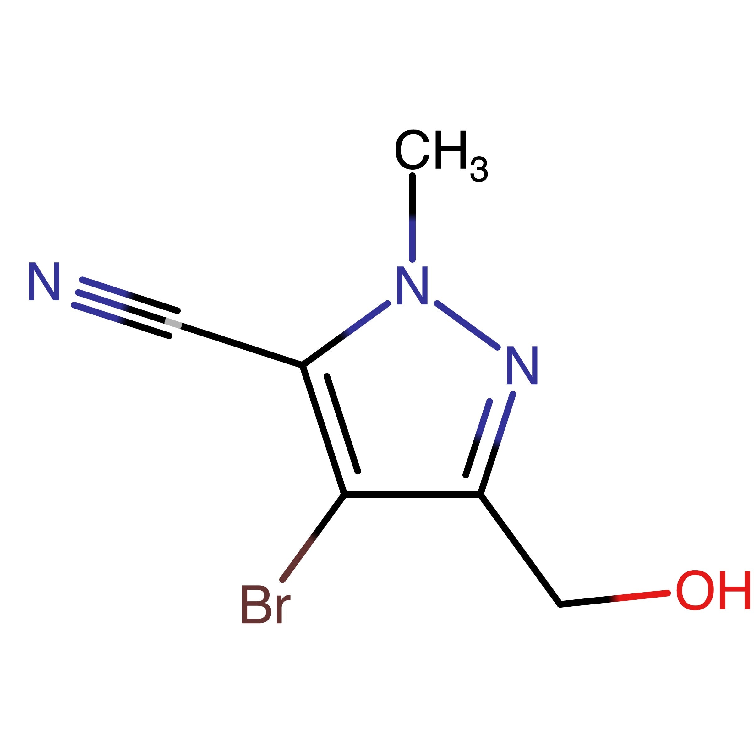 CAS 1454848-83-9 | 4-Bromo-3-(hydroxymethyl)-1-methyl-1H-pyrazole-5-carbonitrile | MFCD29917008