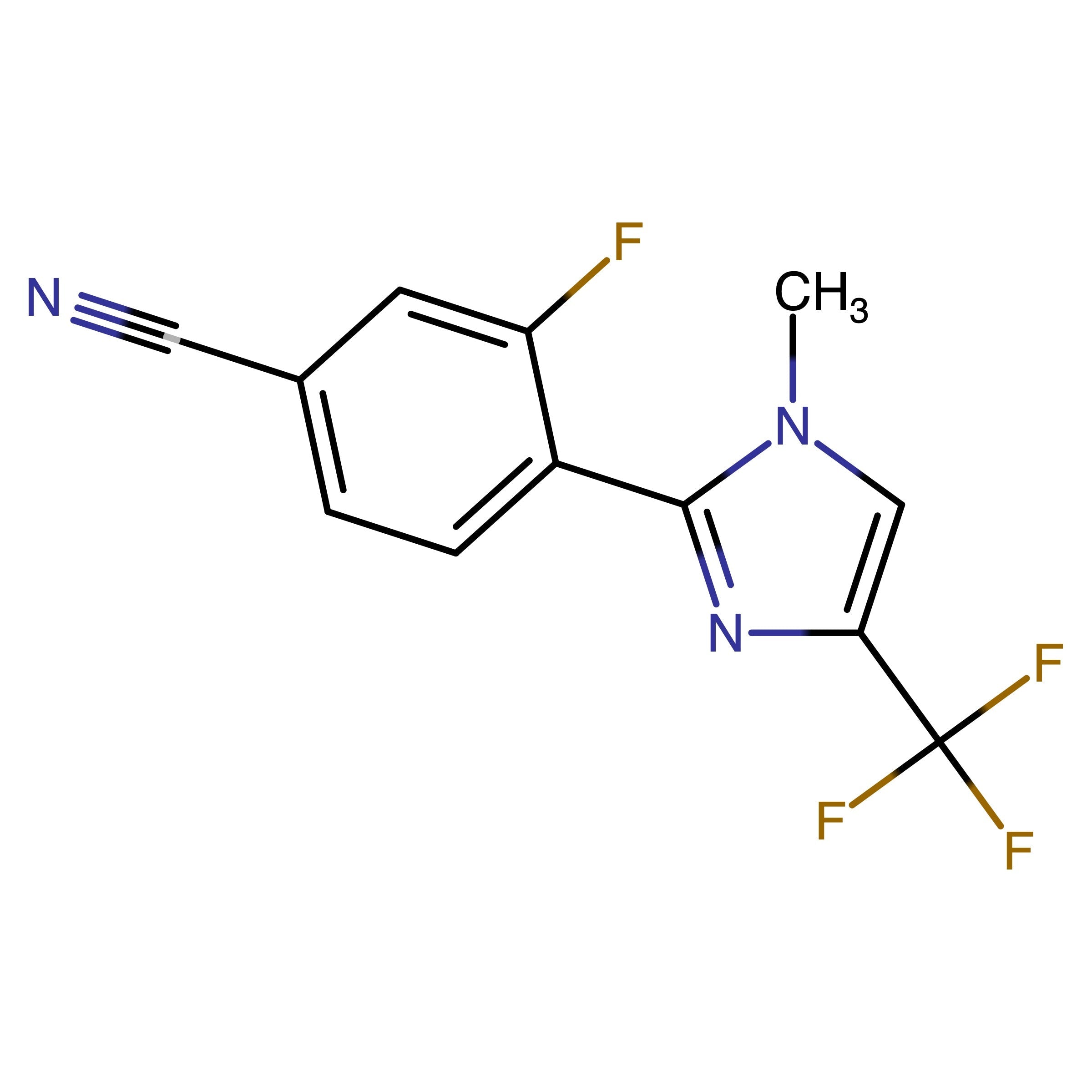 CAS 2750602-60-7 | 3-Fluoro-4-(1-methyl-4-(trifluoromethyl)-1H-imidazol-2-yl)benzonitrile