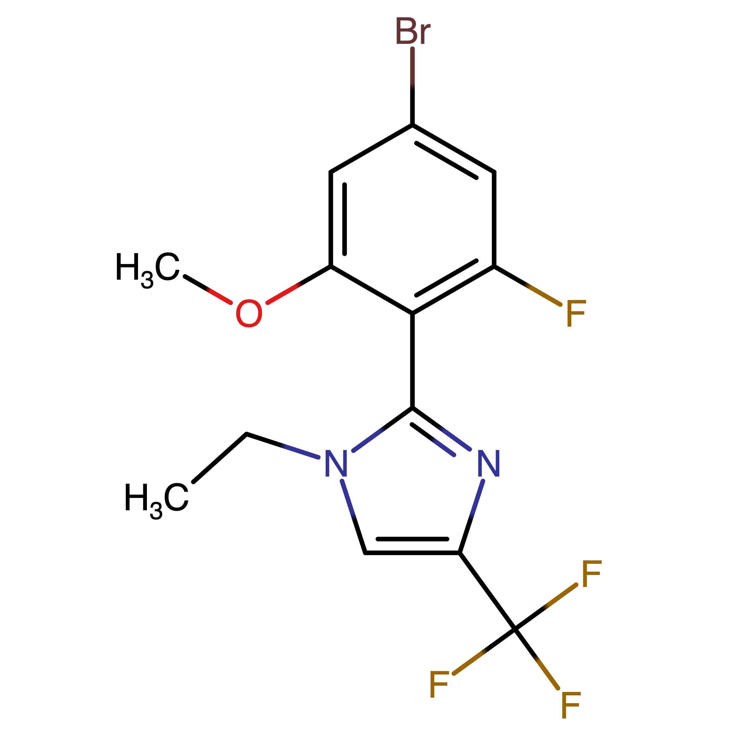 CAS 2750603-51-9 | 2-(4-Bromo-2-fluoro-6-methoxyphenyl)-1-ethyl-4-(trifluoromethyl)-1H-imidazole