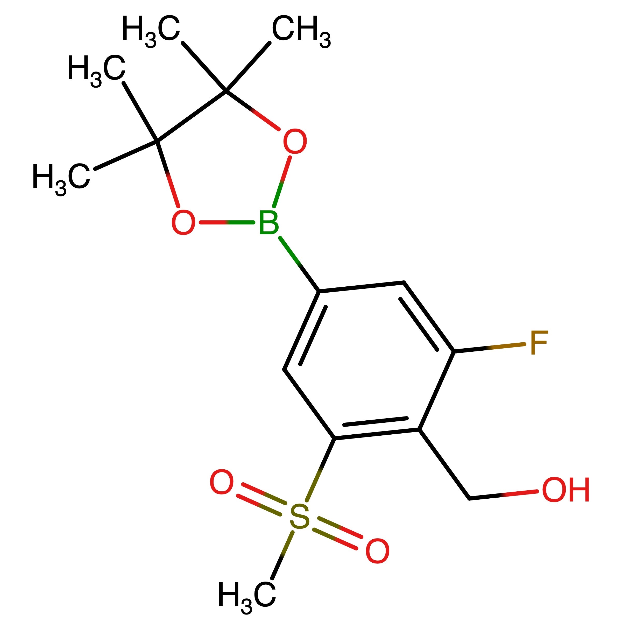 CAS 1256918-55-4 | (2-Fluoro-6-(methylsulfonyl)-4-(4,4,5,5-tetramethyl-1,3,2-dioxaborolan-2-yl)phenyl)methanol