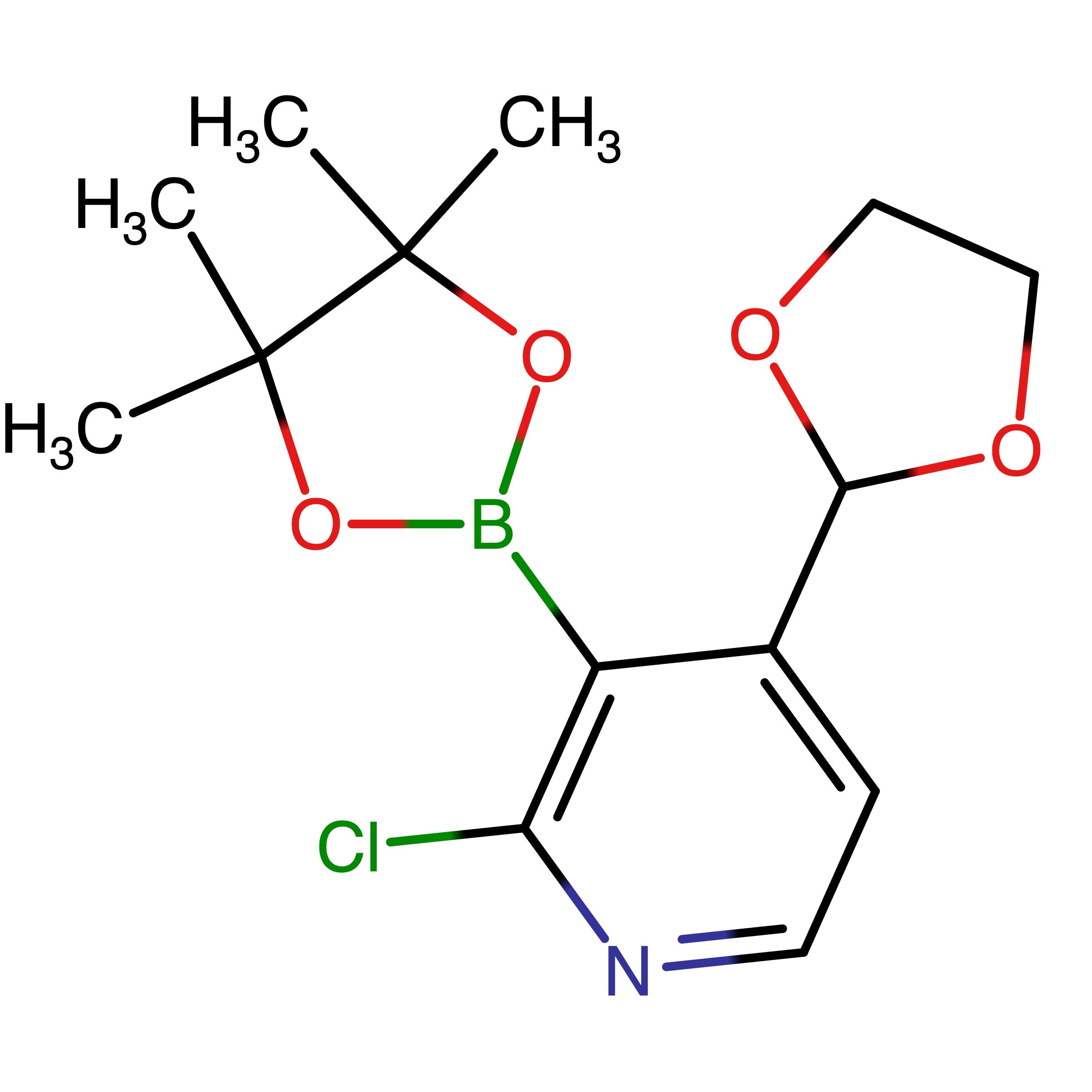 CAS 2761538-32-1 | 2-Chloro-4-(1,3-dioxolan-2-yl)-3-(4,4,5,5-tetramethyl-1,3,2-dioxaborolan-2-yl)pyridine